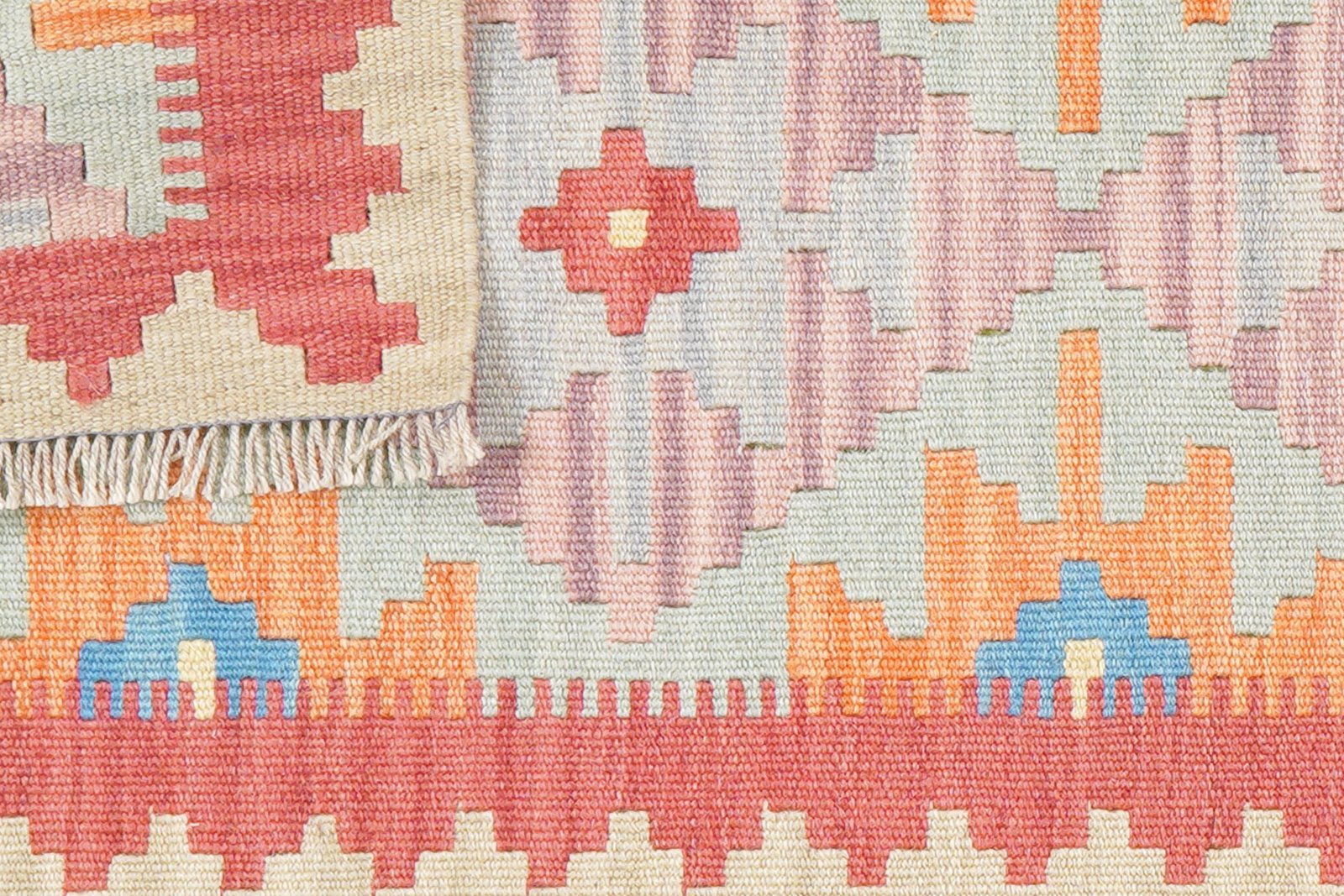 Kelim Gashgai — Handmade, 56x192 cm, Beige, 100% Virgin Wool | View 6