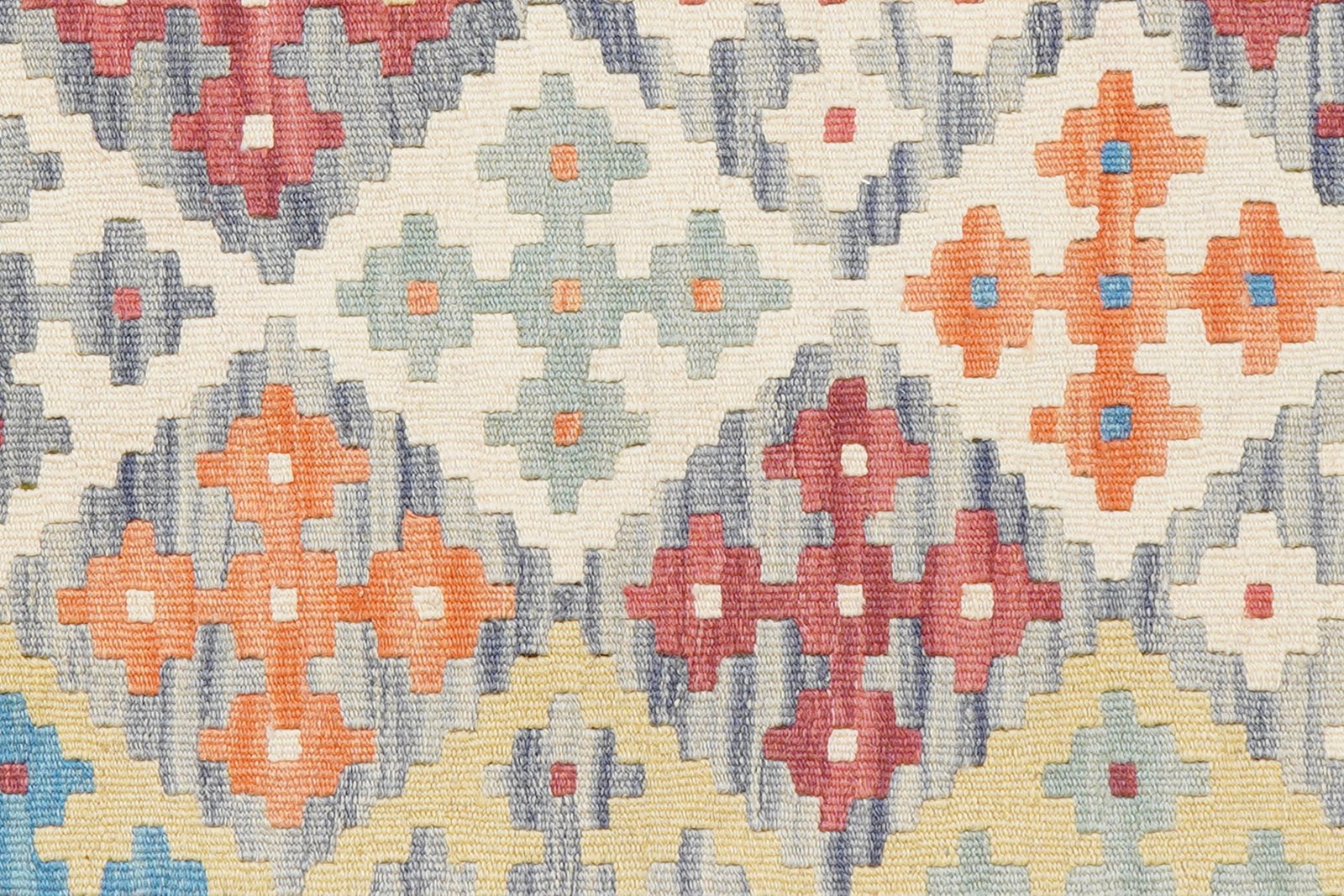 Kelim Gashgai — Handmade, 126x171 cm, Blue, 100% Virgin Wool | View 5