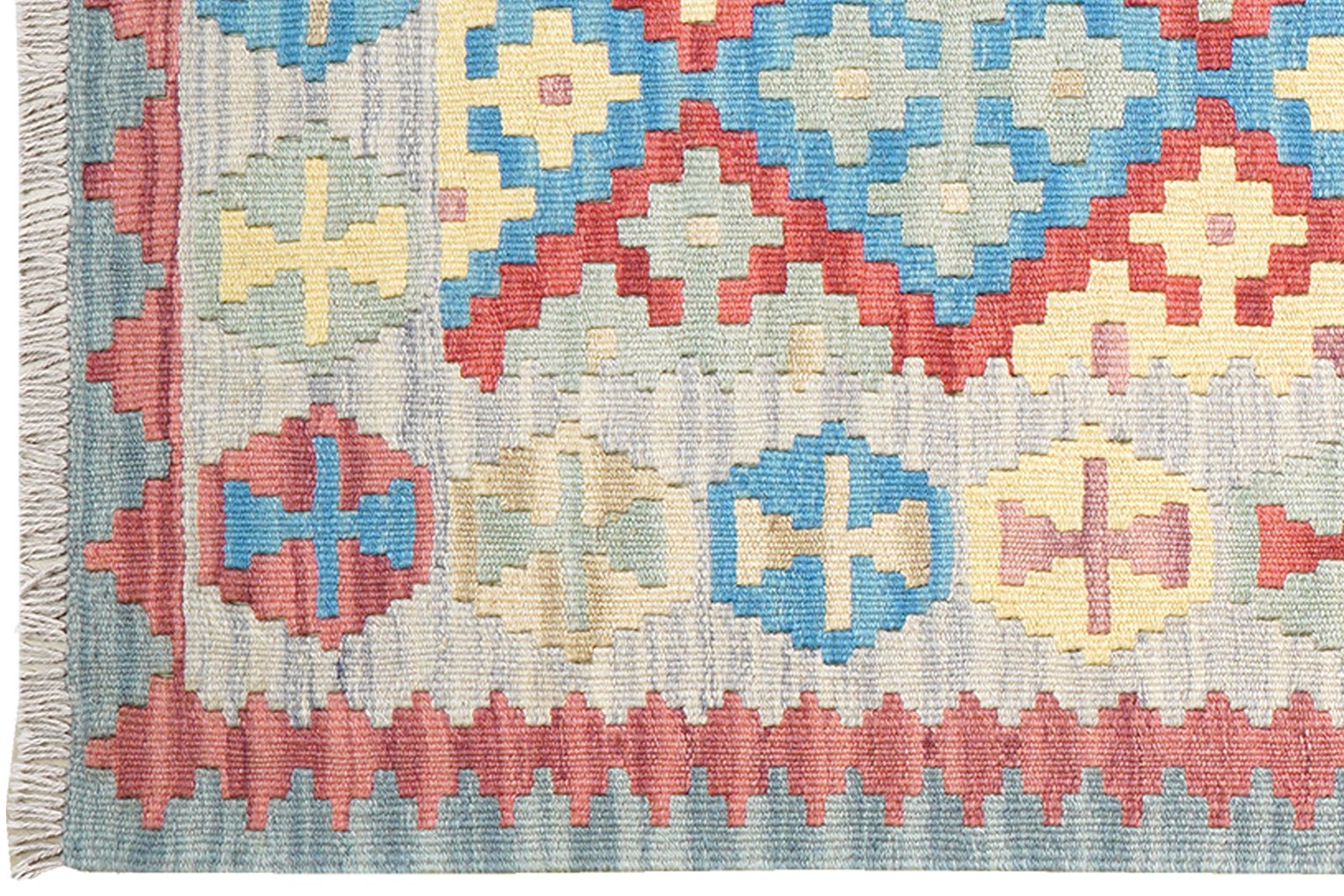 Kelim Gashgai — Handmade, 84x239 cm, Blue, 100% Virgin Wool | View 3