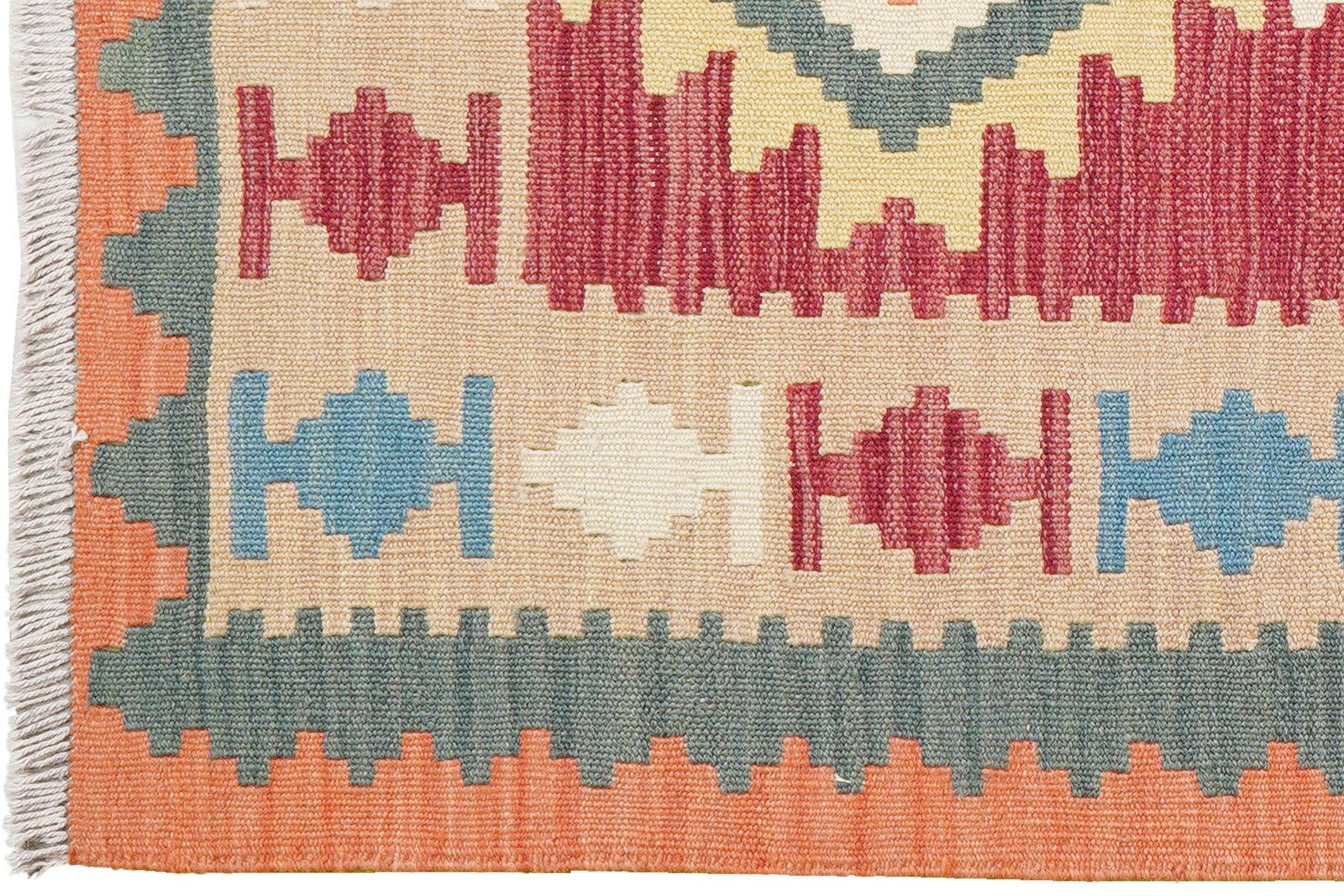 Kelim Gashgai — Handmade, 89x195 cm, Red, 100% Virgin Wool | View 3