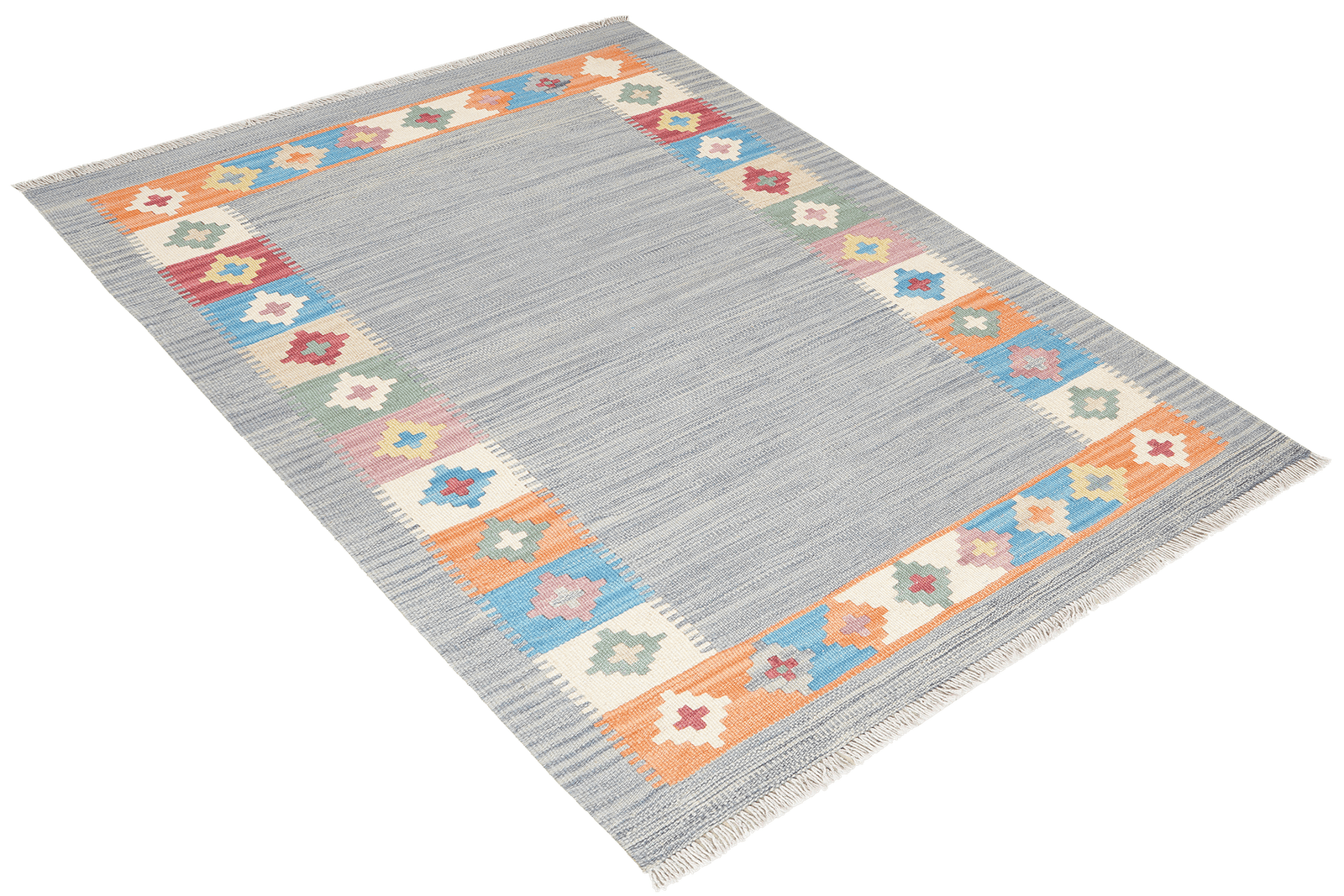 Kelim Gashgai — Handmade, 102x153 cm, Grey, 100% Virgin Wool | View 4