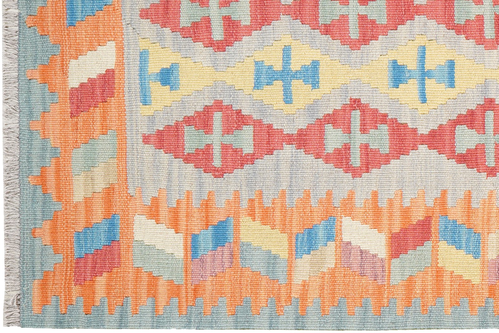 Kelim Gashgai — Handmade, 82x237 cm, Grey, 100% Virgin Wool | View 3