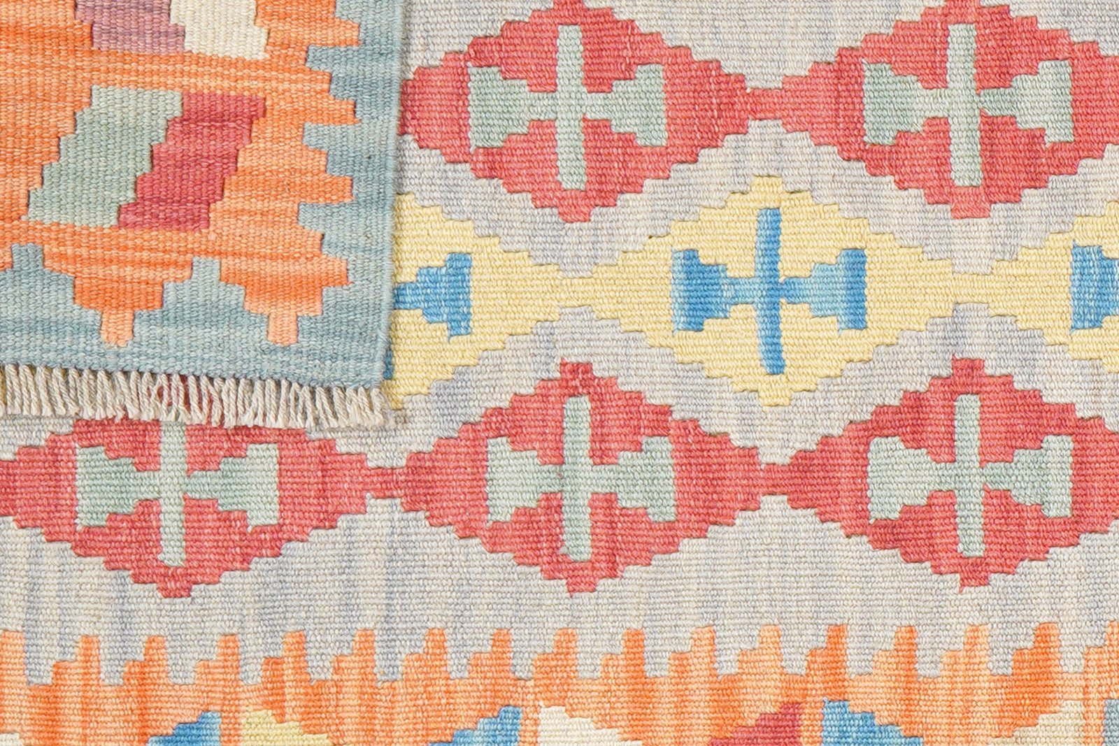Kelim Gashgai — Handmade, 82x237 cm, Grey, 100% Virgin Wool | View 6