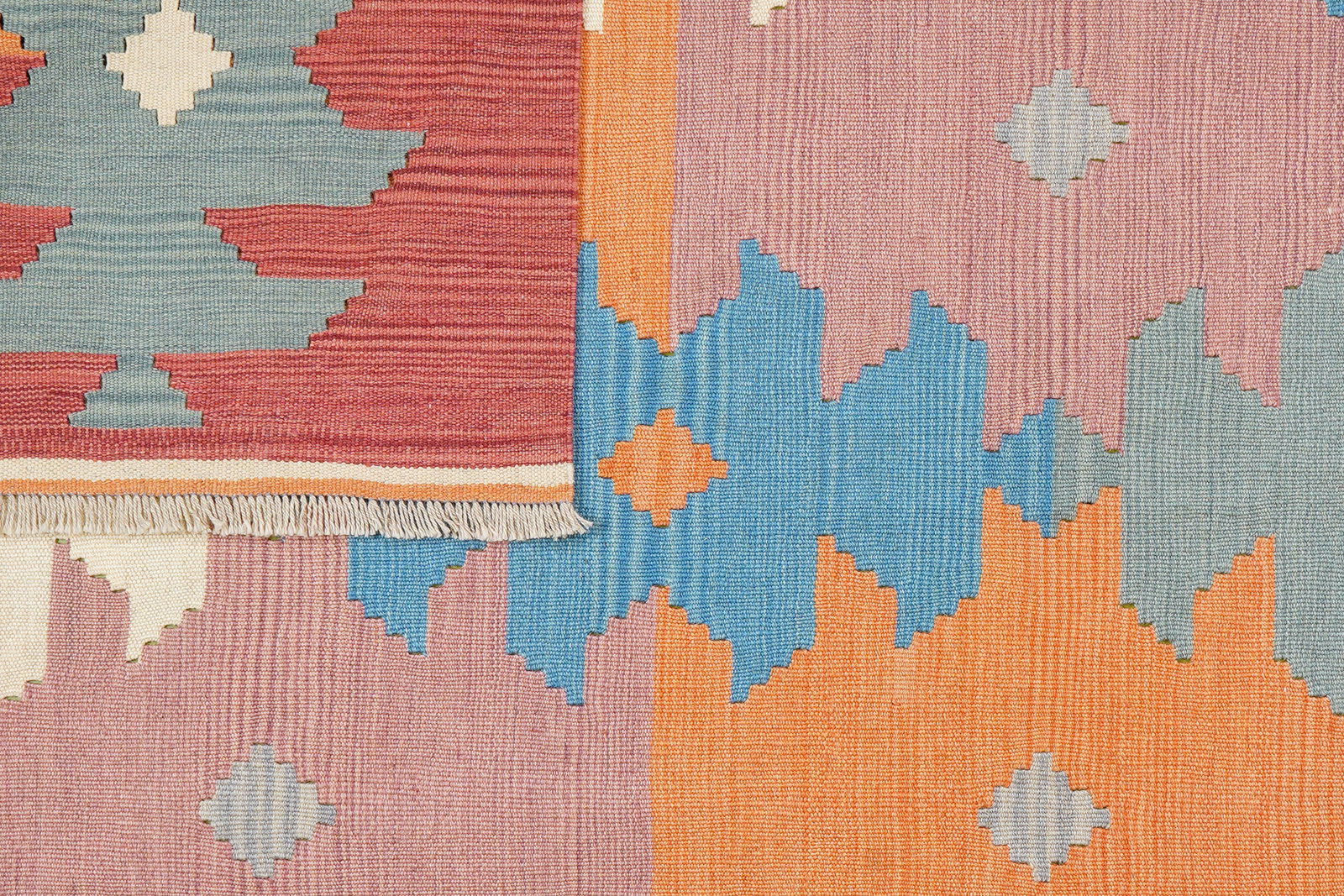 Kelim Gashgai — Handgefertigt, 242x169 cm, Rot, 100% Virgin Wool | View 7