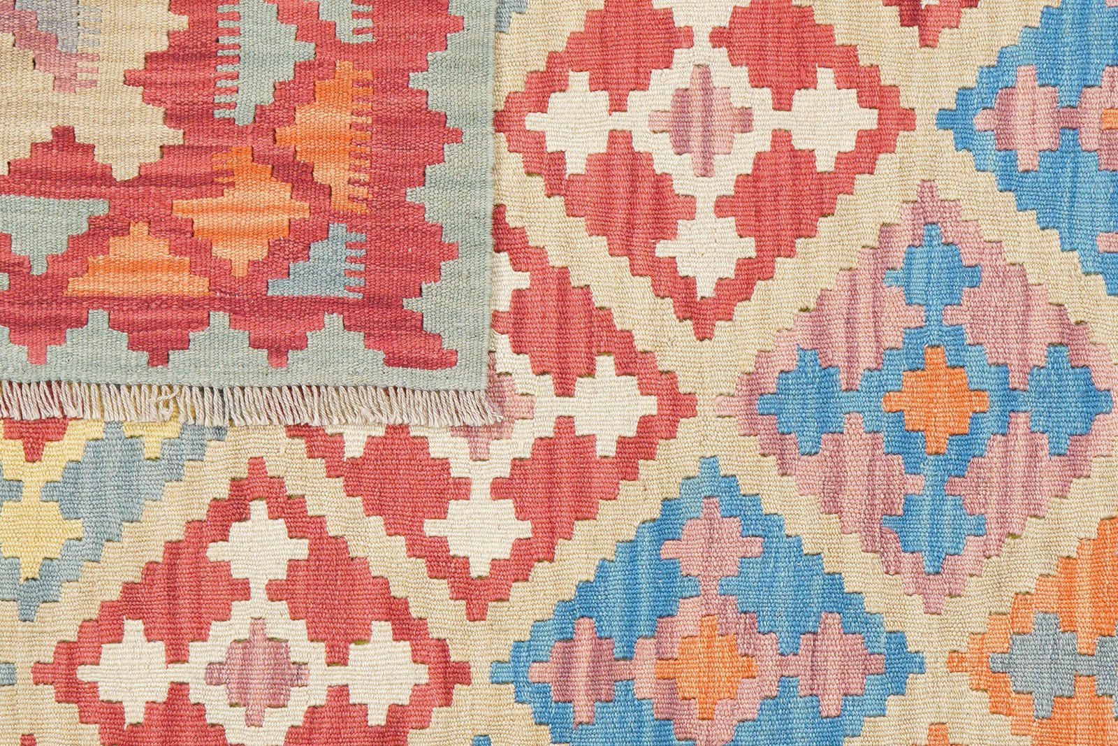 Kelim Gashgai — Handmade, 158x194 cm, Beige, 100% Virgin Wool | View 6