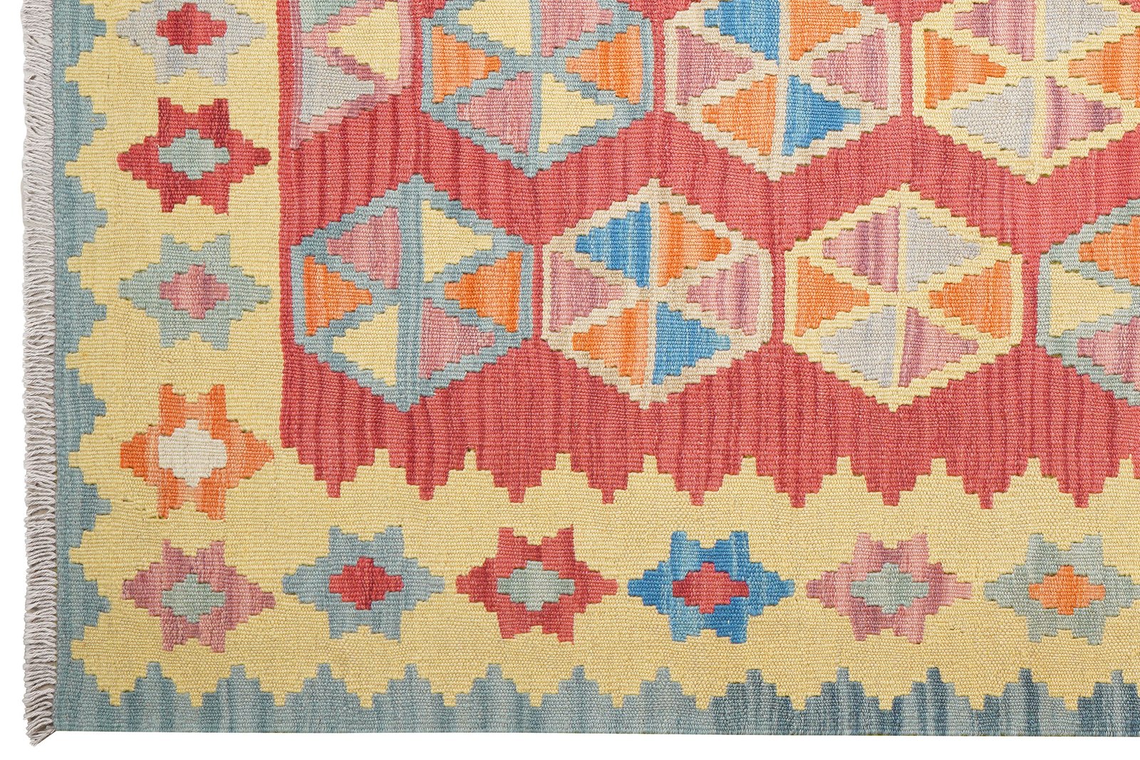 Kelim Gashgai — Handmade, 159x206 cm, Red, 100% Virgin Wool | View 3