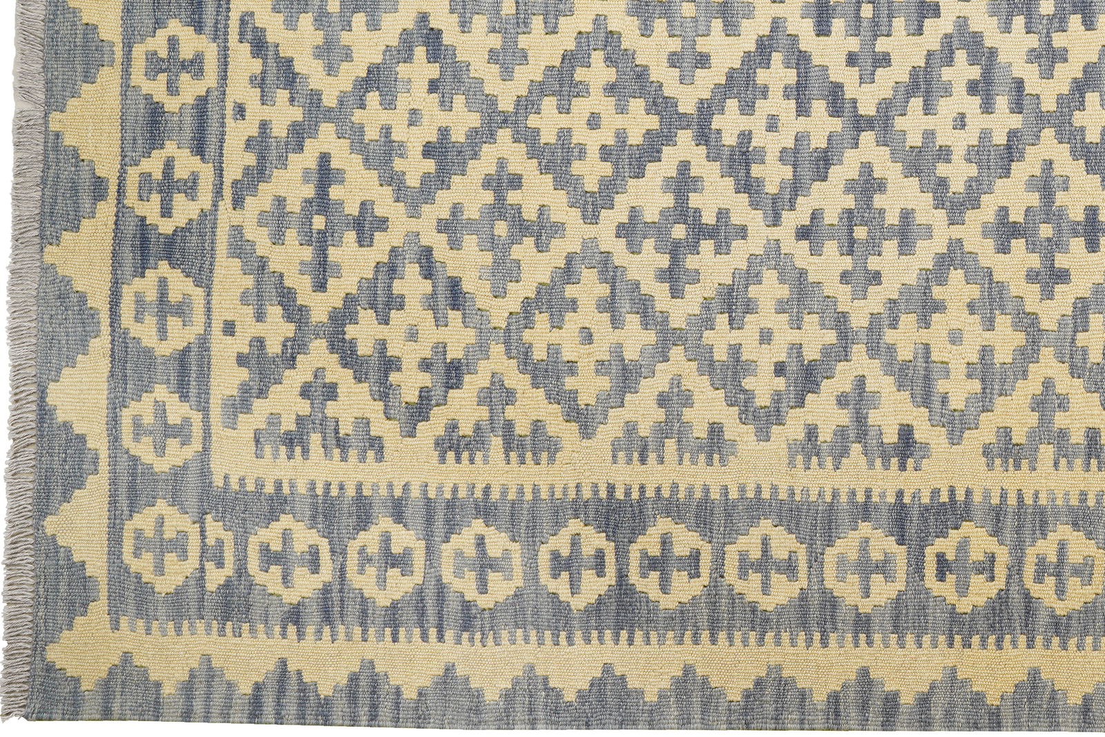 Kelim Gashgai — Handgefertigt, 229x169 cm, Grau, 100% Virgin Wool | View 4