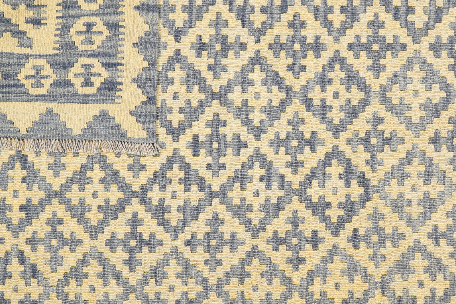 Kelim Gashgai — Handgefertigt, 229x169 cm, Grau, 100% Virgin Wool | View 7