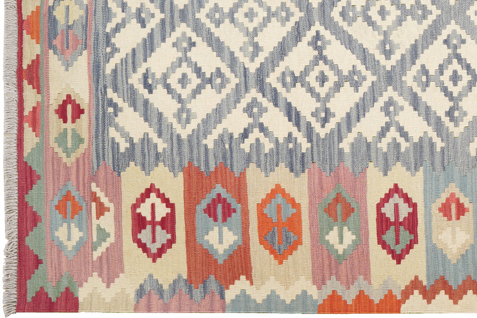 Kelim Gashgai — Handmade, 173x250 cm, Grey, 100% Virgin Wool | View 3