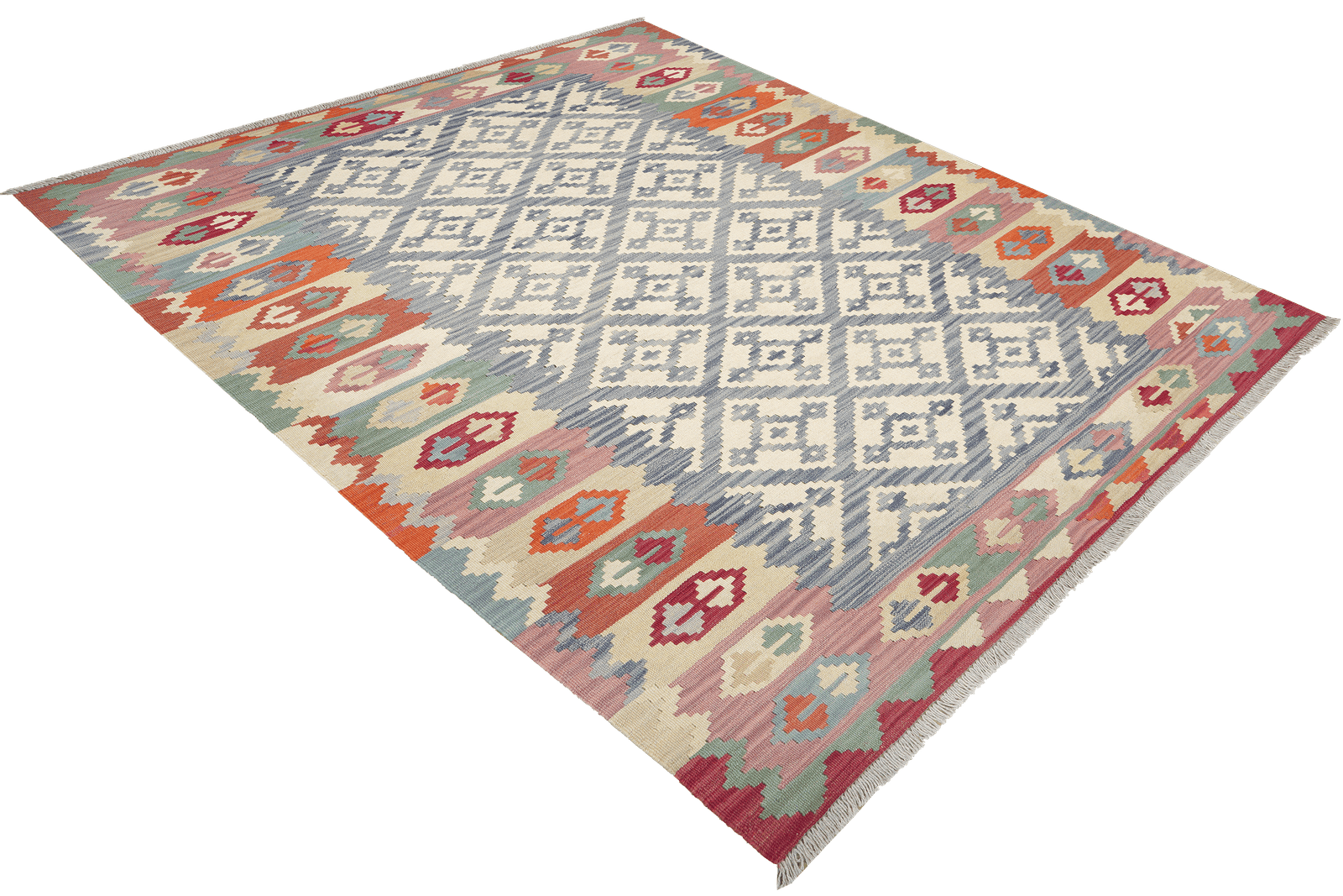 Kelim Gashgai — Handmade, 173x250 cm, Grey, 100% Virgin Wool | View 4