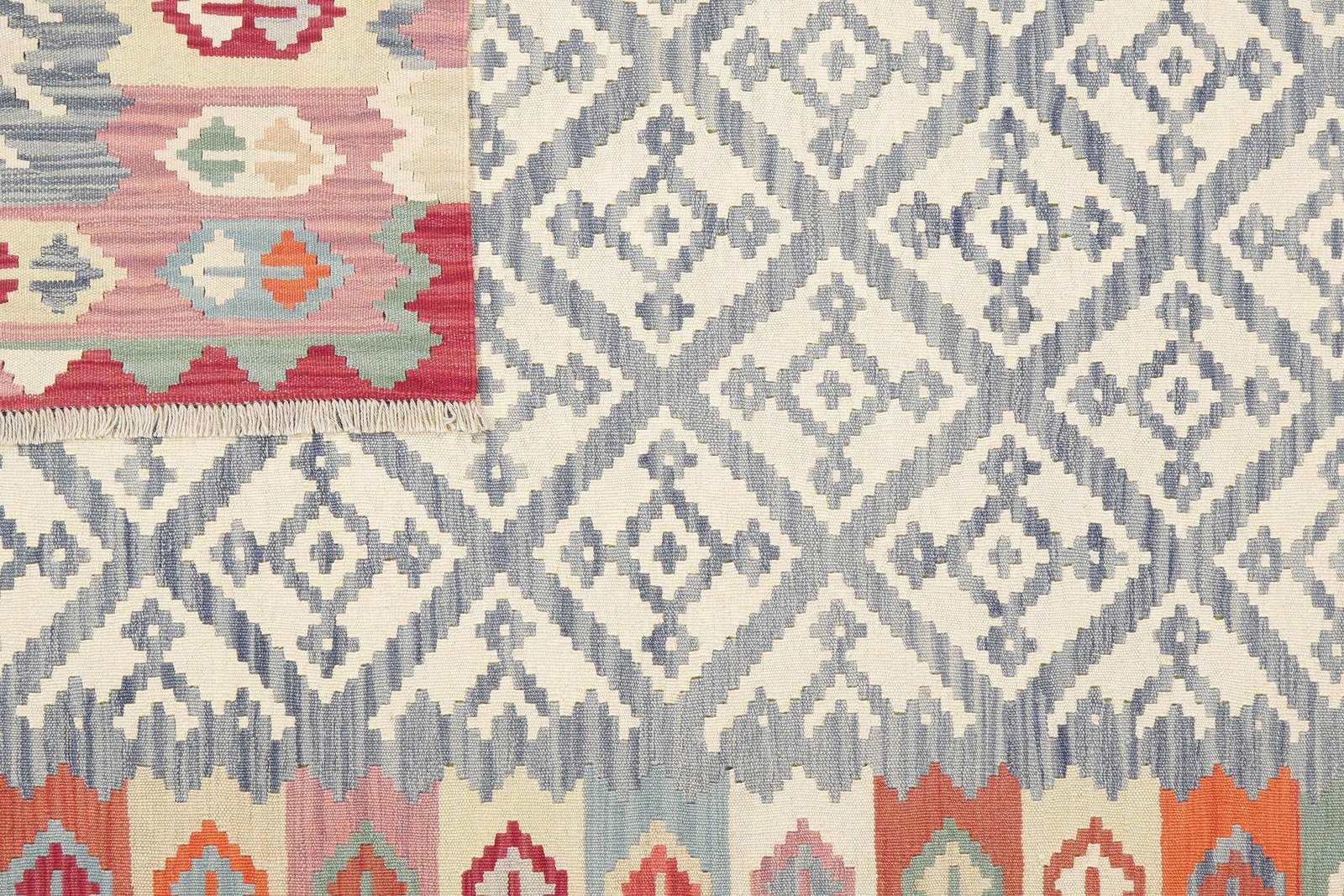 Kelim Gashgai — Handmade, 173x250 cm, Grey, 100% Virgin Wool | View 6