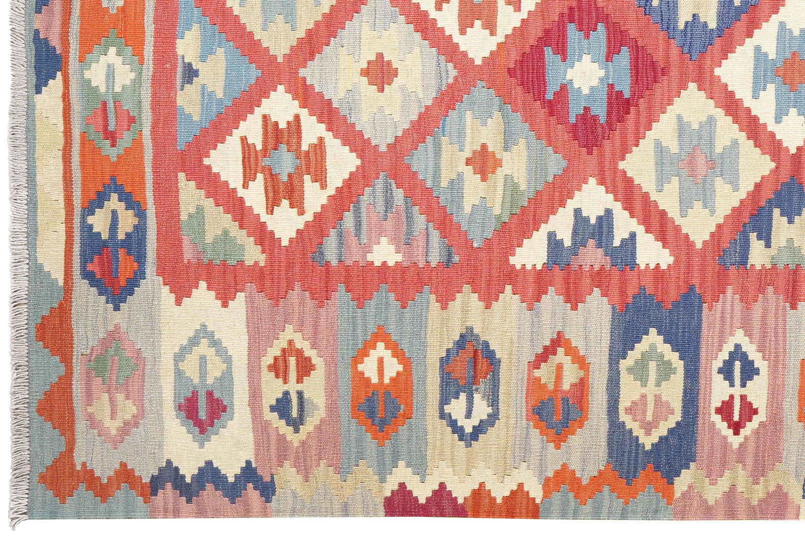Kelim Gashgai — Handmade, 177x253 cm, Red, 100% Virgin Wool | View 3