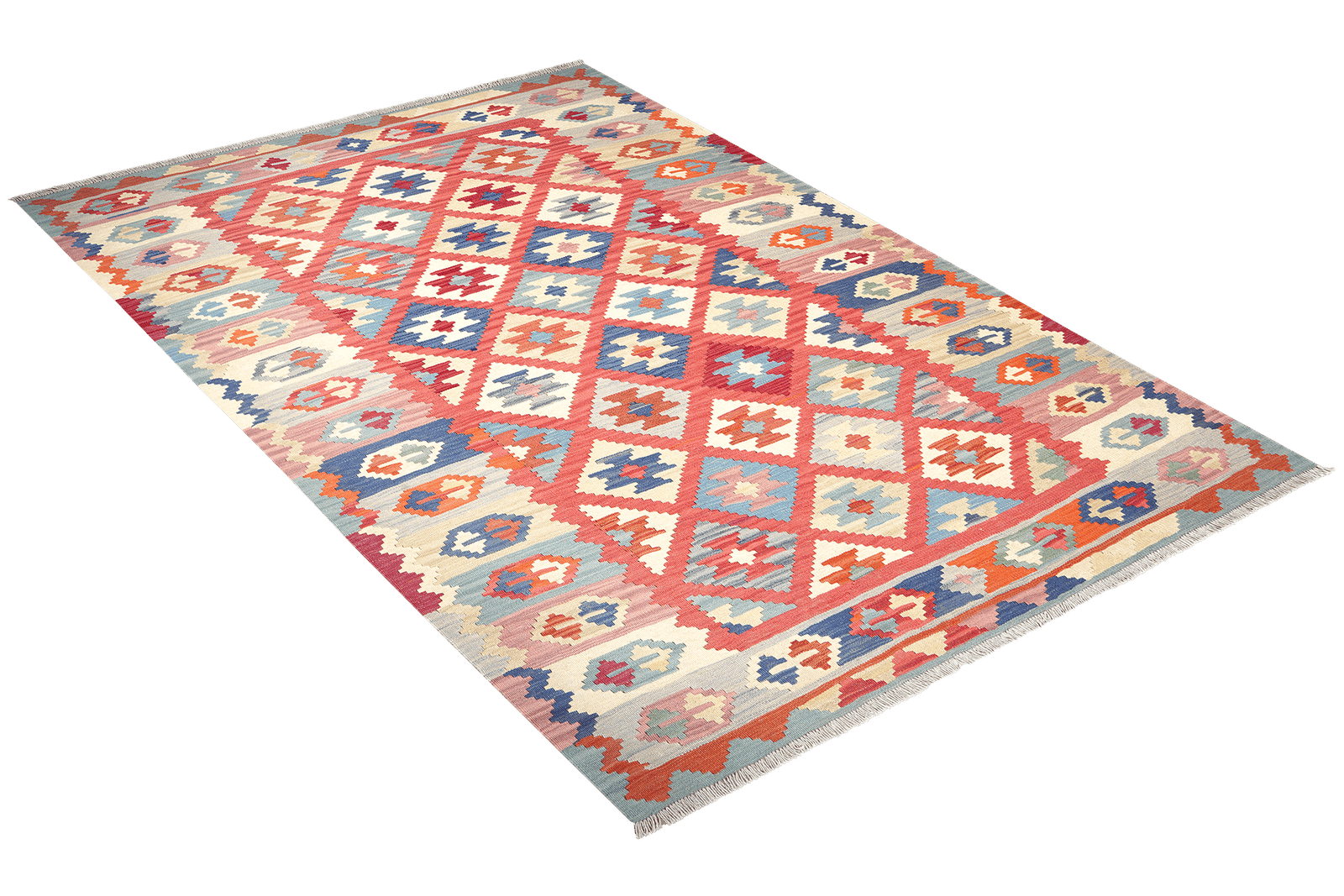 Kelim Gashgai — Handmade, 177x253 cm, Red, 100% Virgin Wool | View 4