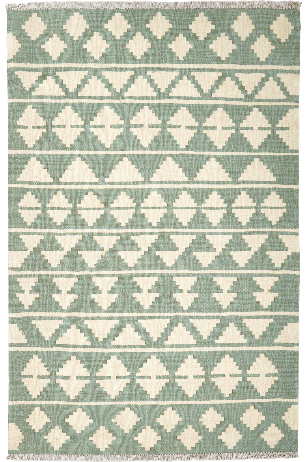 Kelim Gashgai — Handmade, 121x186 cm, Green, 100% Virgin Wool | Main view