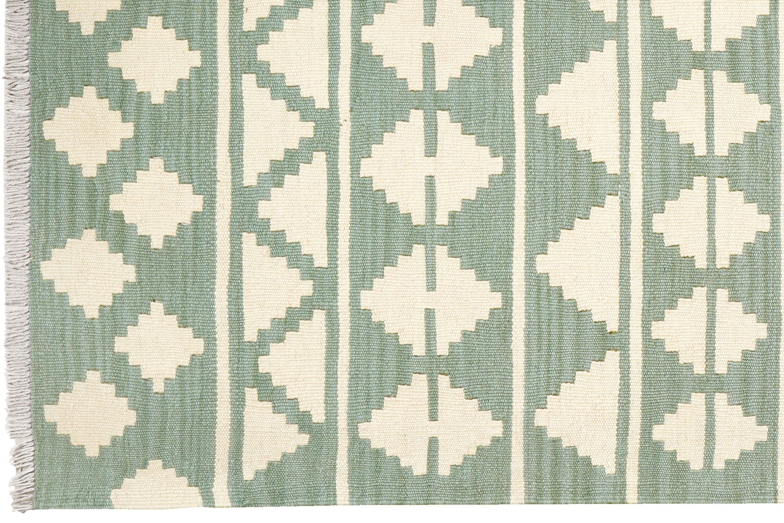 Kelim Gashgai — Handmade, 121x186 cm, Green, 100% Virgin Wool | View 3