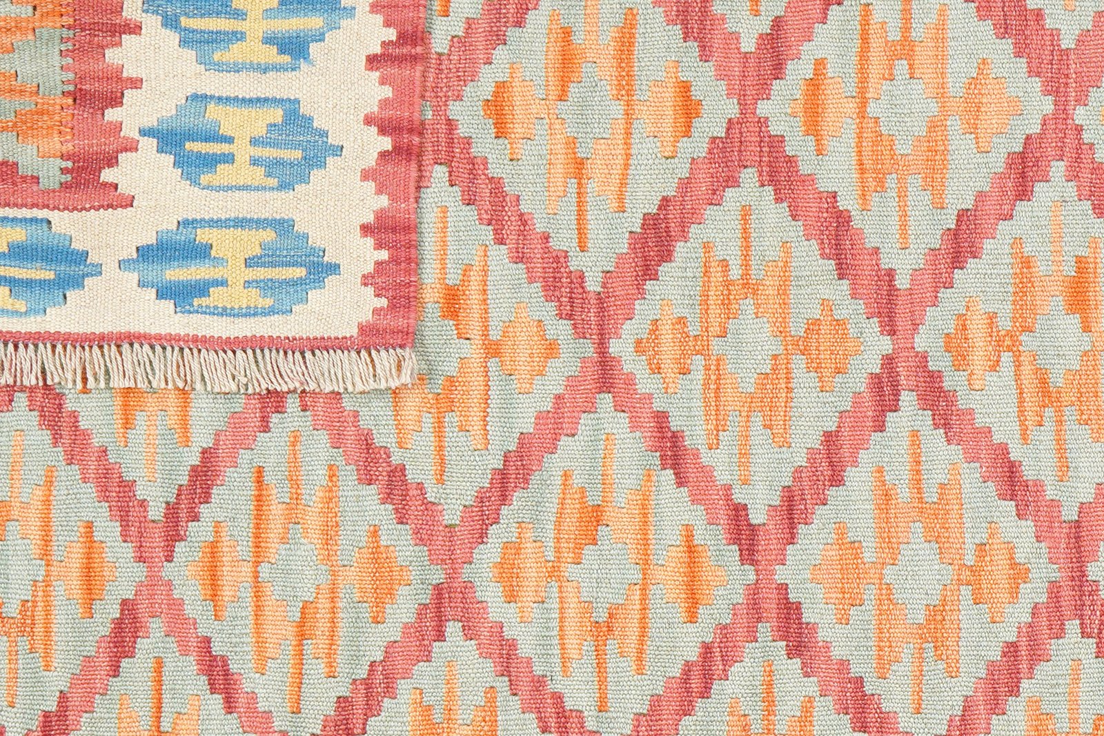 Kelim Gashgai — Handmade, 122x179 cm, Red, 100% Virgin Wool | View 6