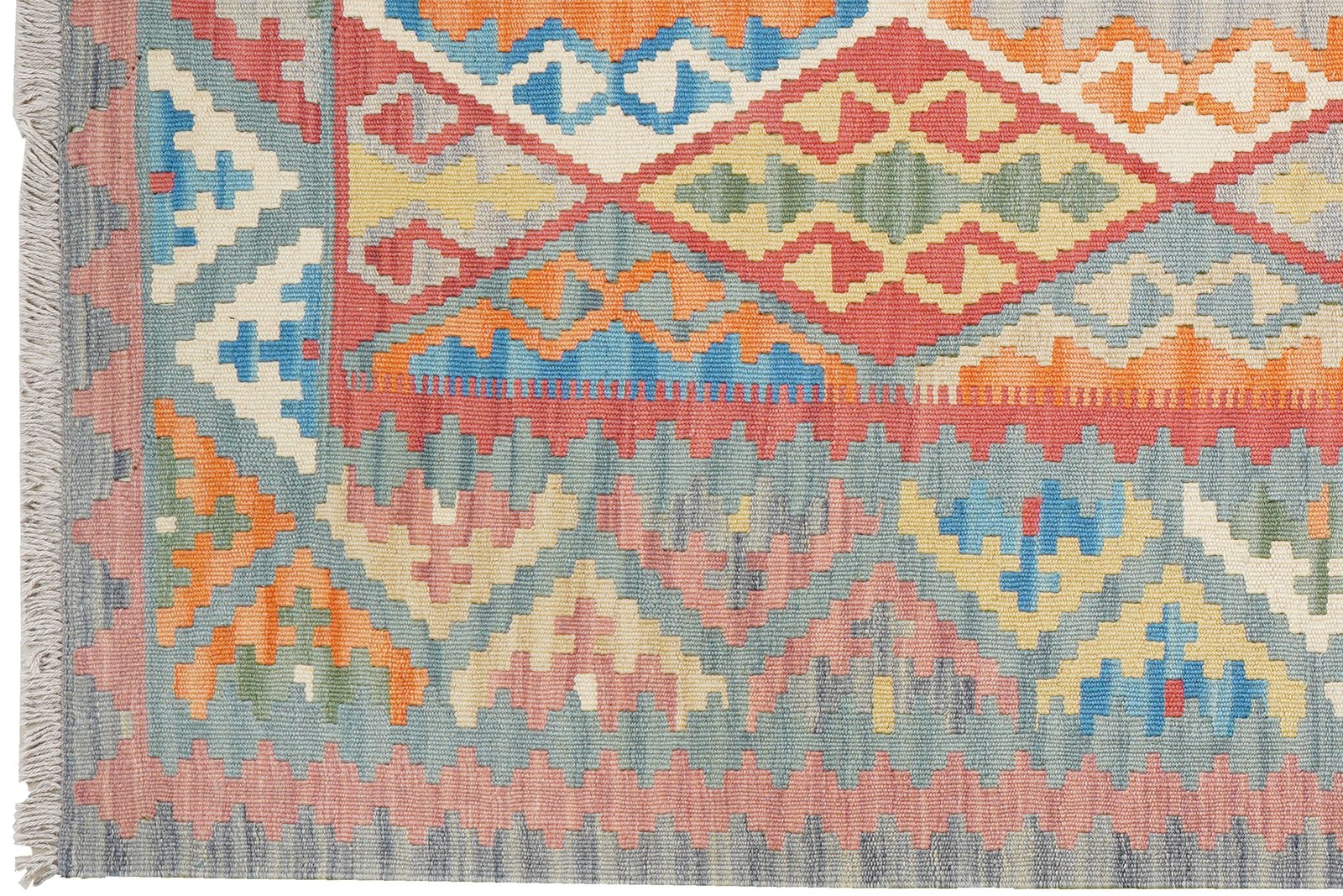 Kelim Gashgai — Handmade, 124x180 cm, Red, 100% Virgin Wool | View 3