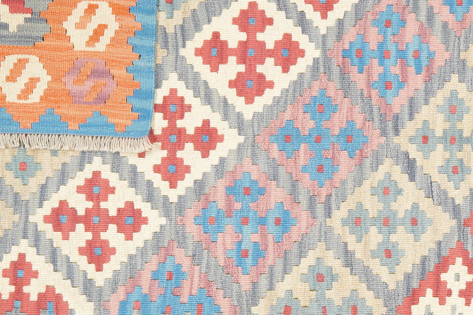 Kelim Gashgai — Handmade, 120x177 cm, Grey, 100% Virgin Wool | View 6