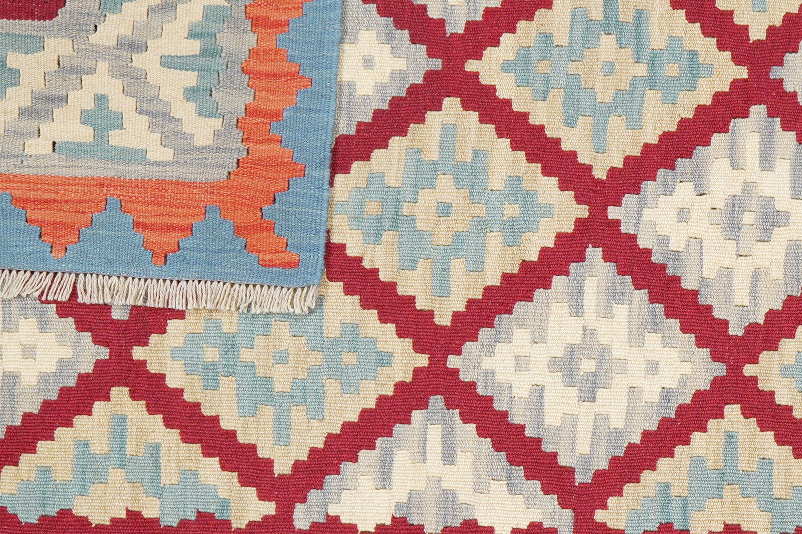 Kelim Gashgai — Handgefertigt, 183x125 cm, Beige, 100% Virgin Wool | View 7