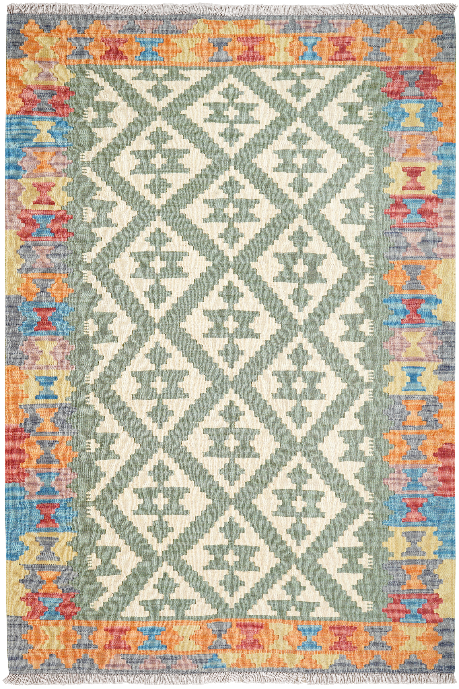 Kelim Gashgai — Handgefertigt, 181x124 cm, Bunt, 100% Virgin Wool | Main view