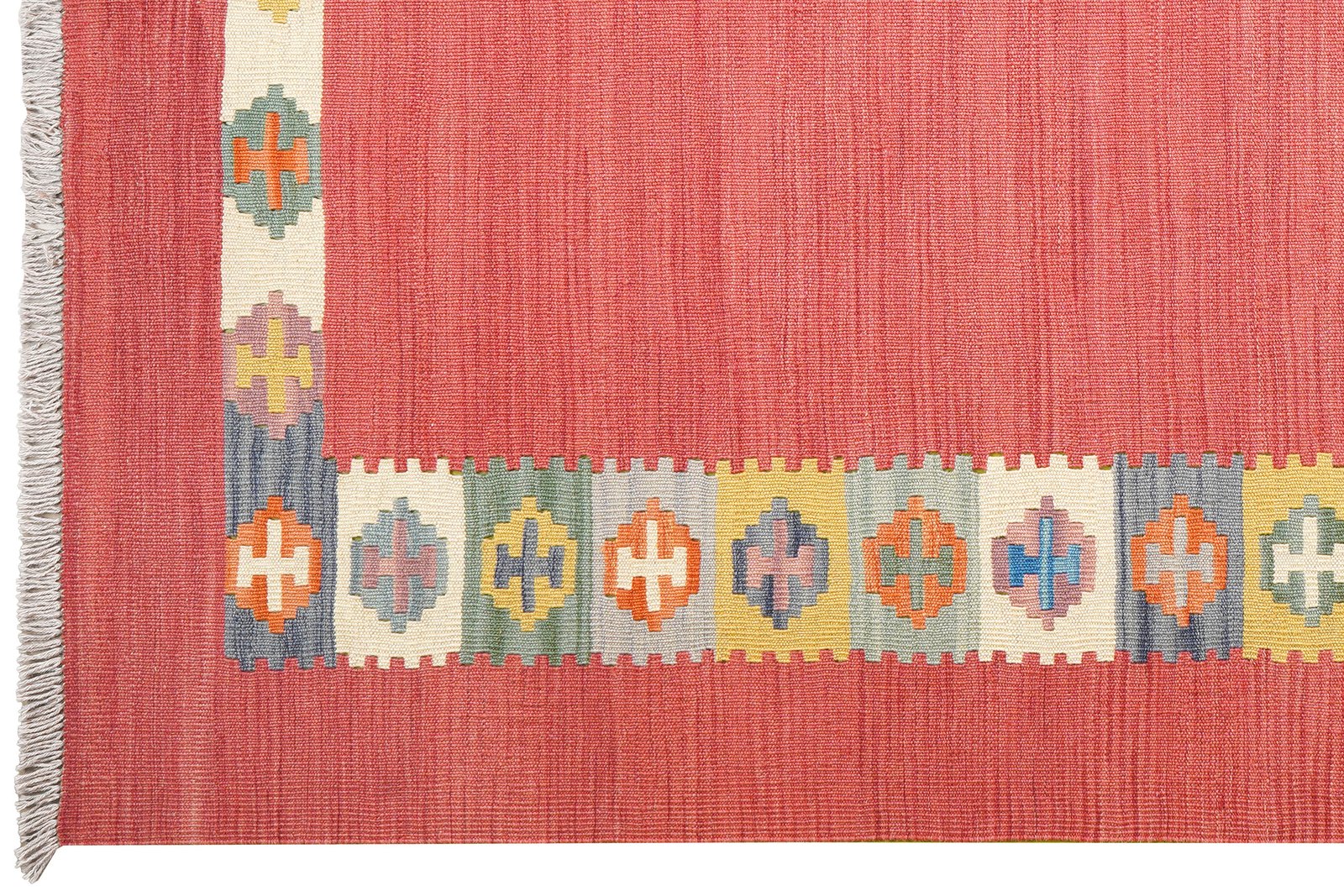 Kelim Gashgai — Handmade, 163x204 cm, Red, 100% Virgin Wool | View 3