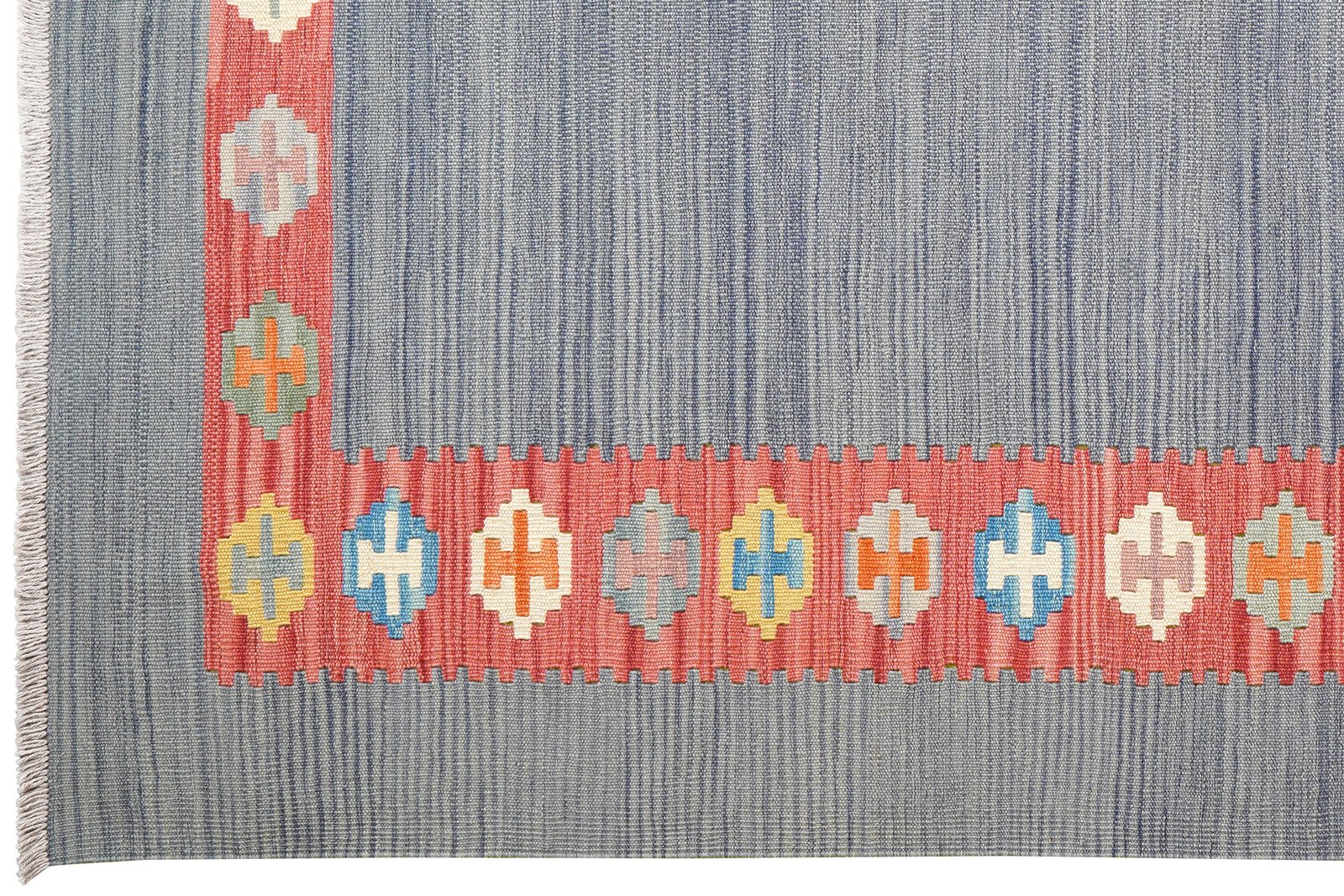 Kelim Gashgai — Handmade, 157x203 cm, Grey, 100% Virgin Wool | View 3
