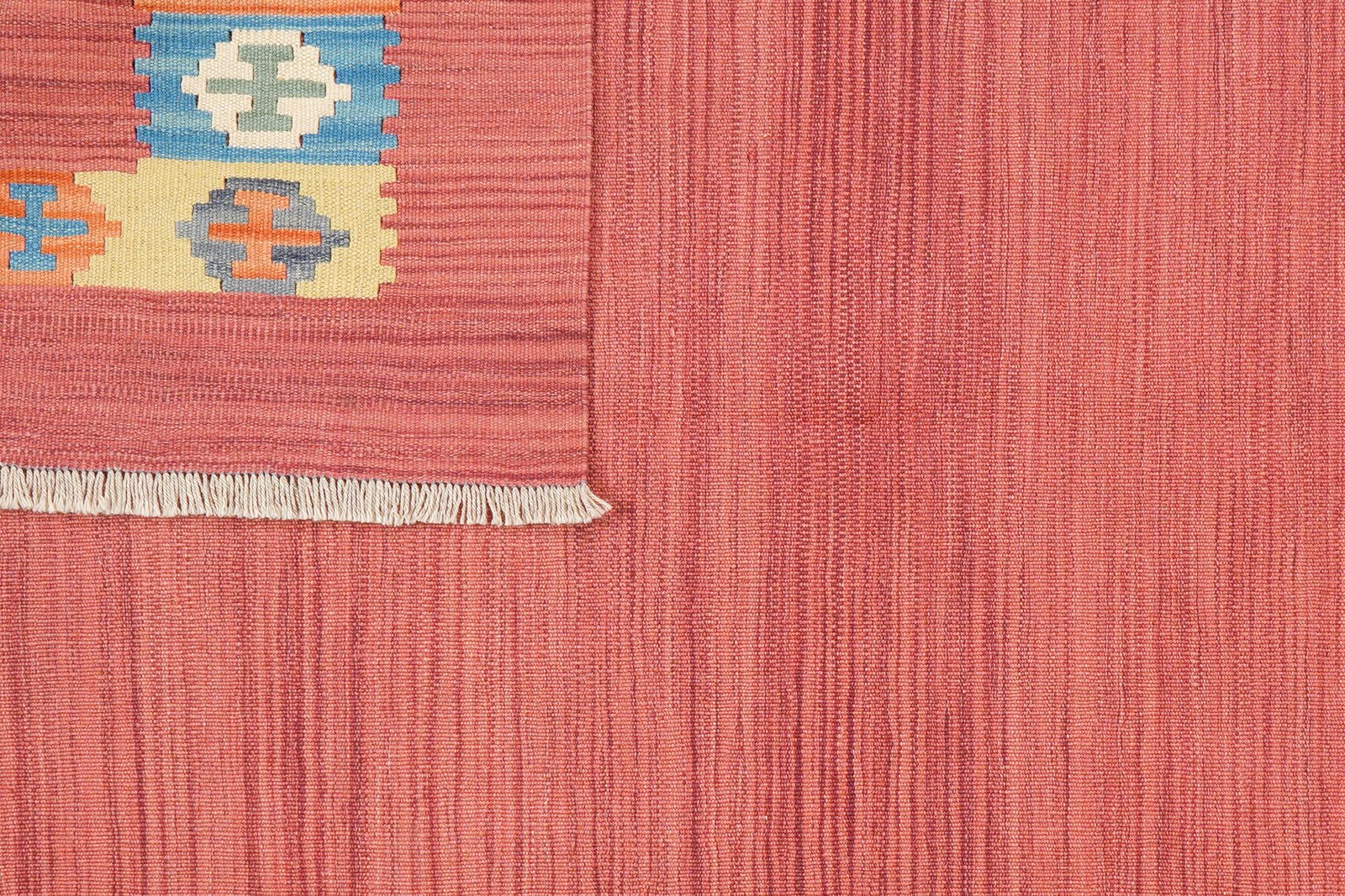 Kelim Gashgai — Handmade, 151x201 cm, Red, 100% Virgin Wool | View 6