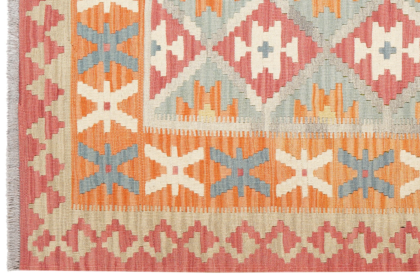 Kelim Gashgai — Handmade, 149x203 cm, Beige, 100% Virgin Wool | View 3
