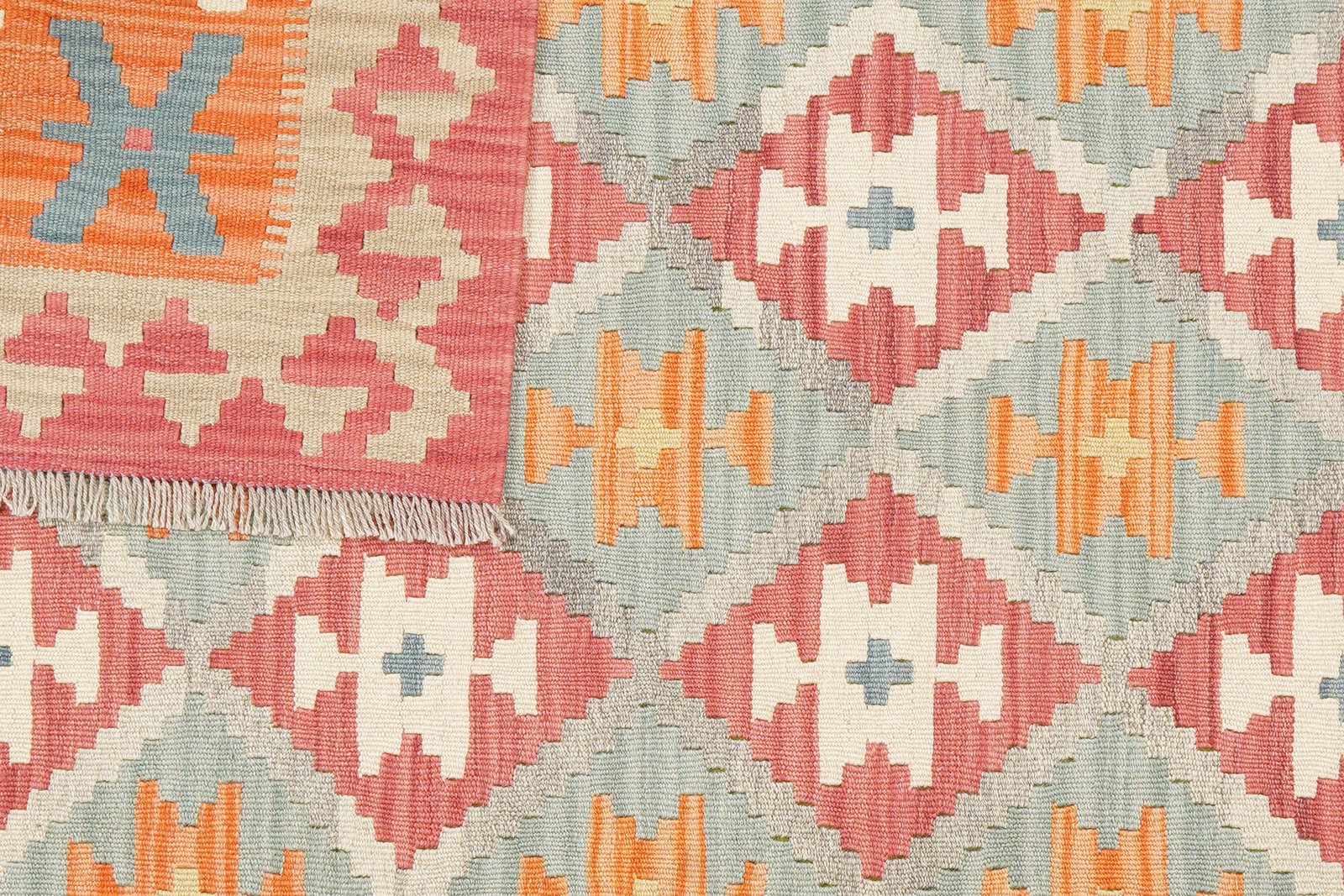 Kelim Gashgai — Handmade, 149x203 cm, Beige, 100% Virgin Wool | View 6