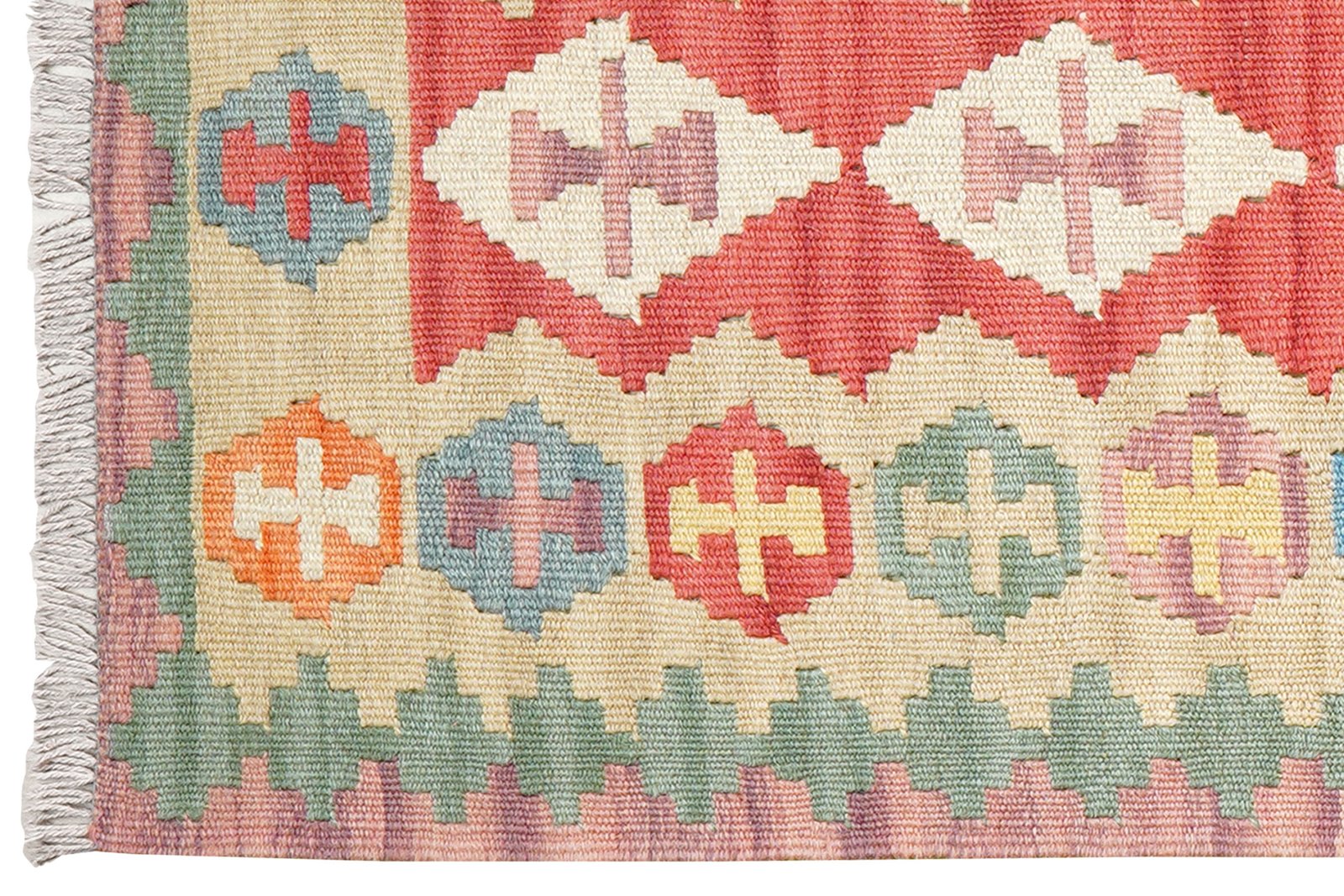 Kelim Gashgai — Handmade, 60x244 cm, Red, 100% Virgin Wool | View 3