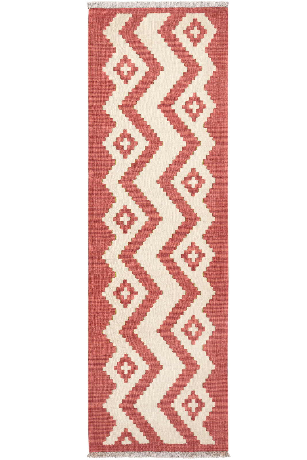 Kelim Gashgai — Handmade, 61x202 cm, Beige, 100% Virgin Wool | Main view