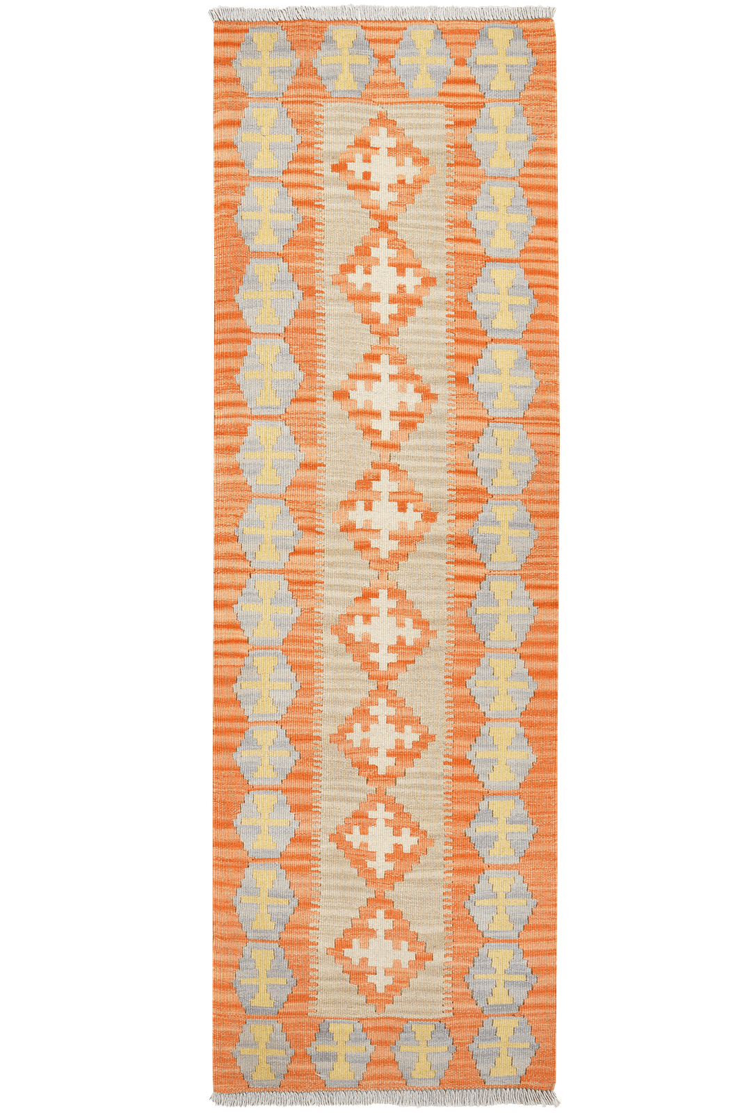 Kelim Gashgai — Handmade, 63x200 cm, Beige, 100% Virgin Wool | Main view