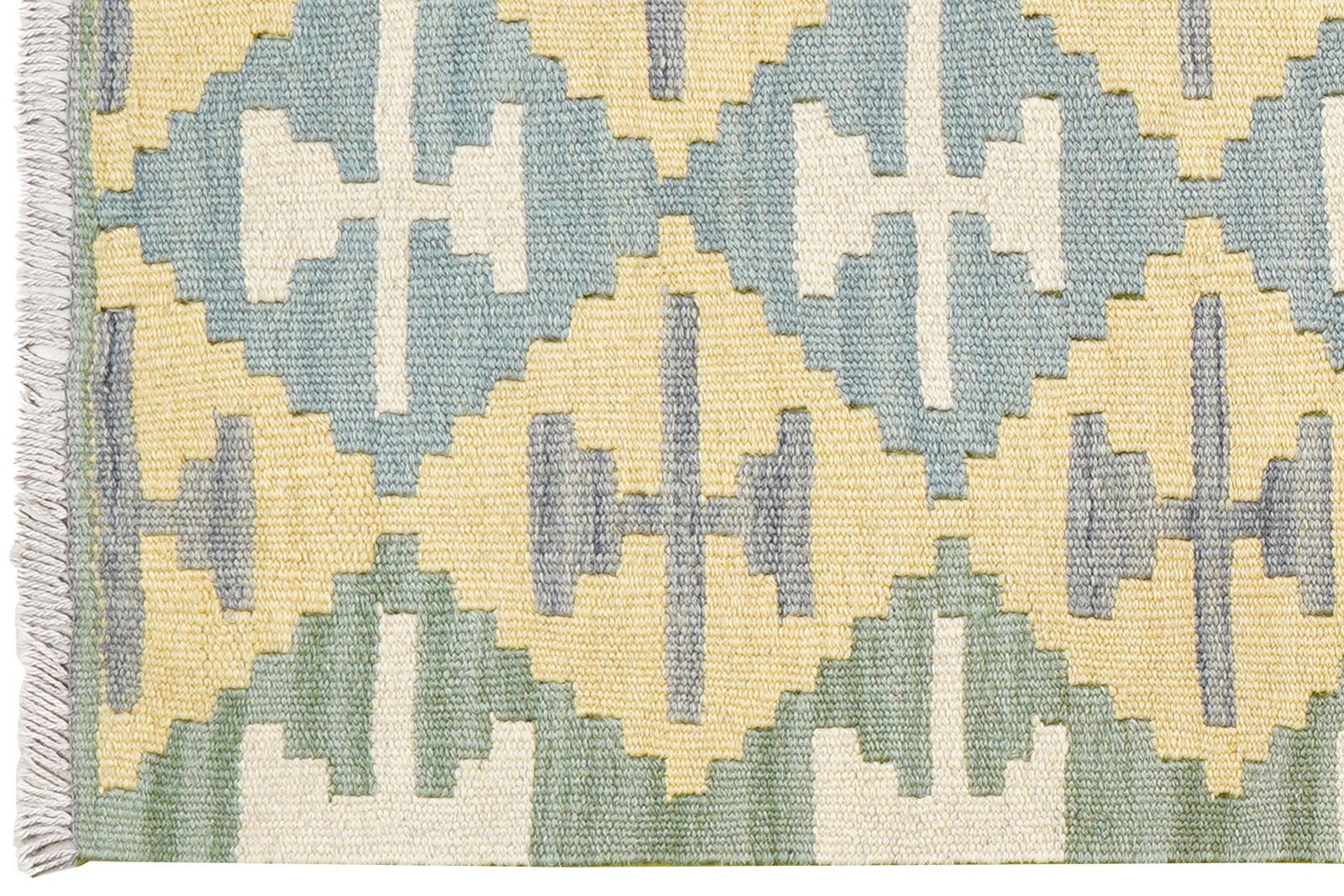 Kelim Gashgai — Handmade, 59x198 cm, Yellow, 100% Virgin Wool | View 3