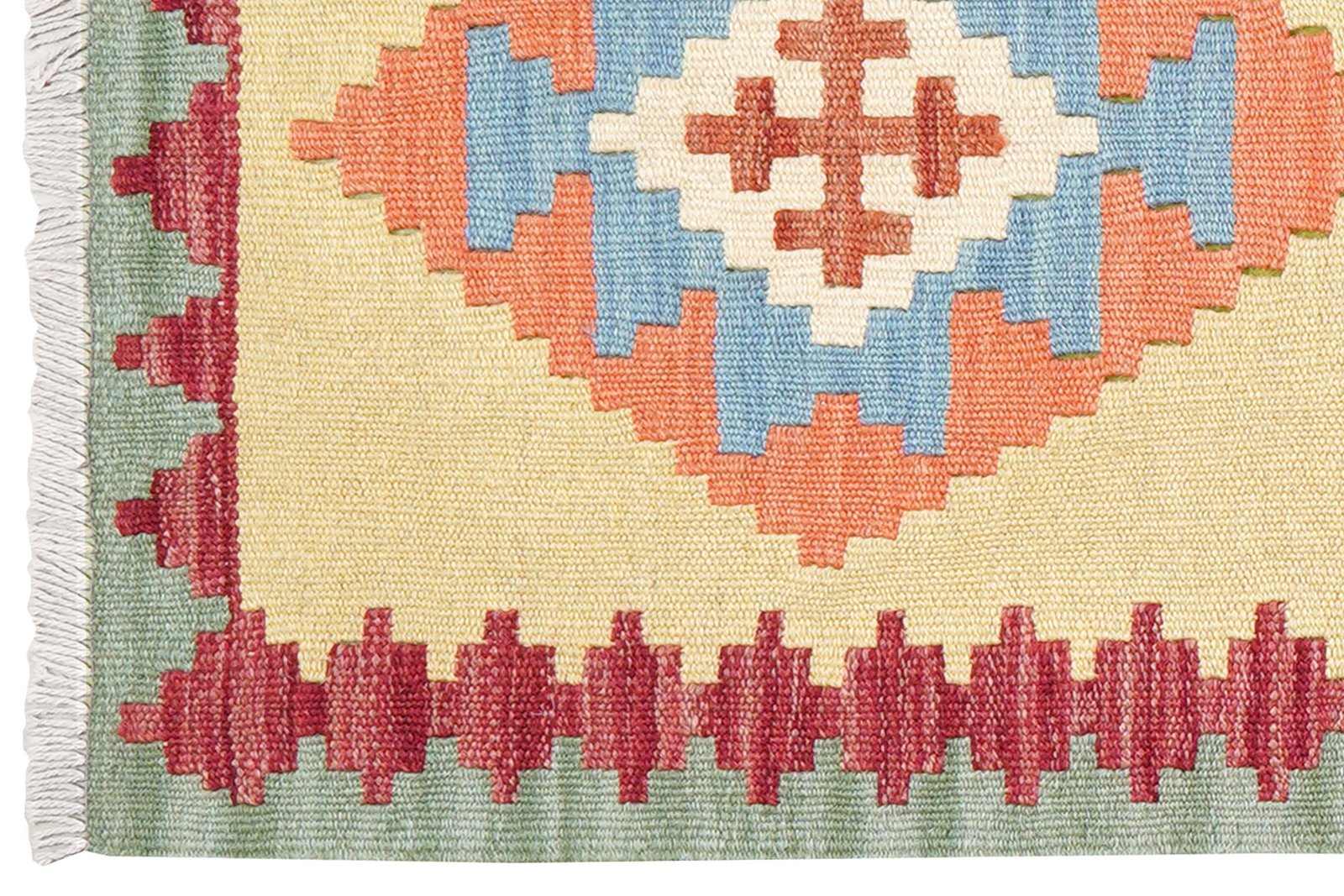 Kelim Gashgai — Handmade, 59x185 cm, Yellow, 100% Virgin Wool | View 3