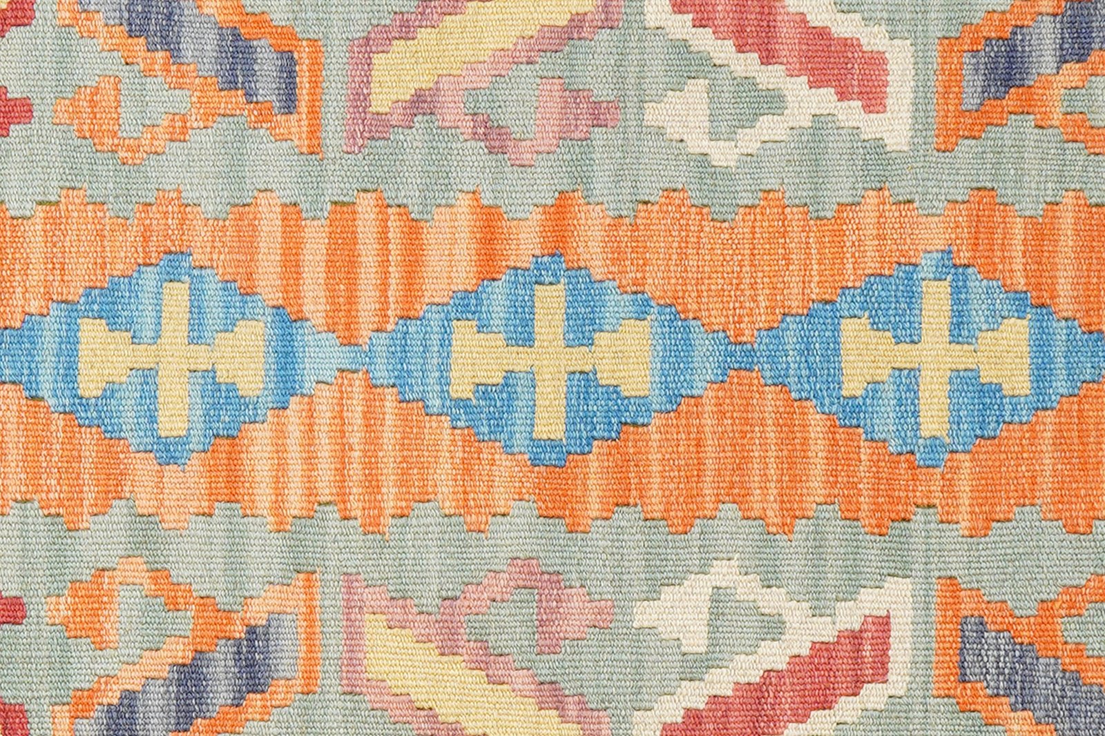 Kelim Gashgai — Handmade, 59x197 cm, Red, 100% Virgin Wool | View 5