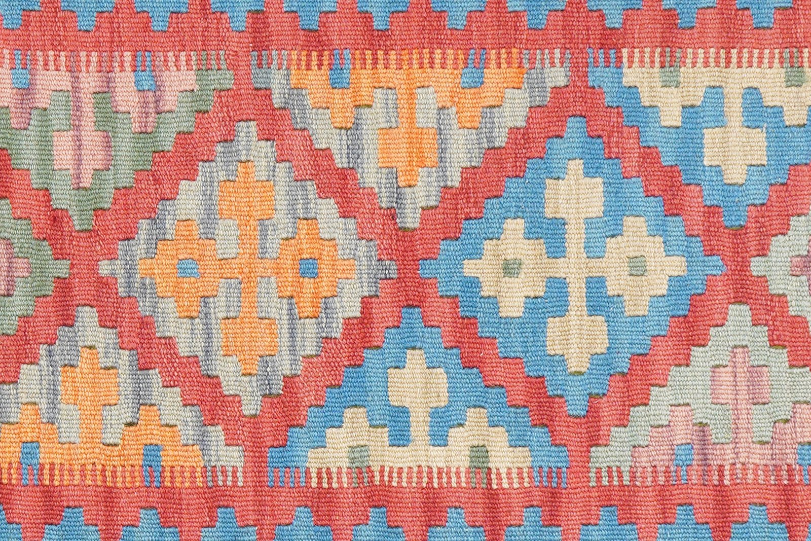 Kelim Gashgai — Handmade, 59x196 cm, Red, 100% Virgin Wool | View 5