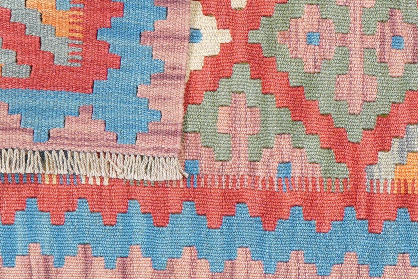 Kelim Gashgai — Handmade, 59x196 cm, Red, 100% Virgin Wool | View 6
