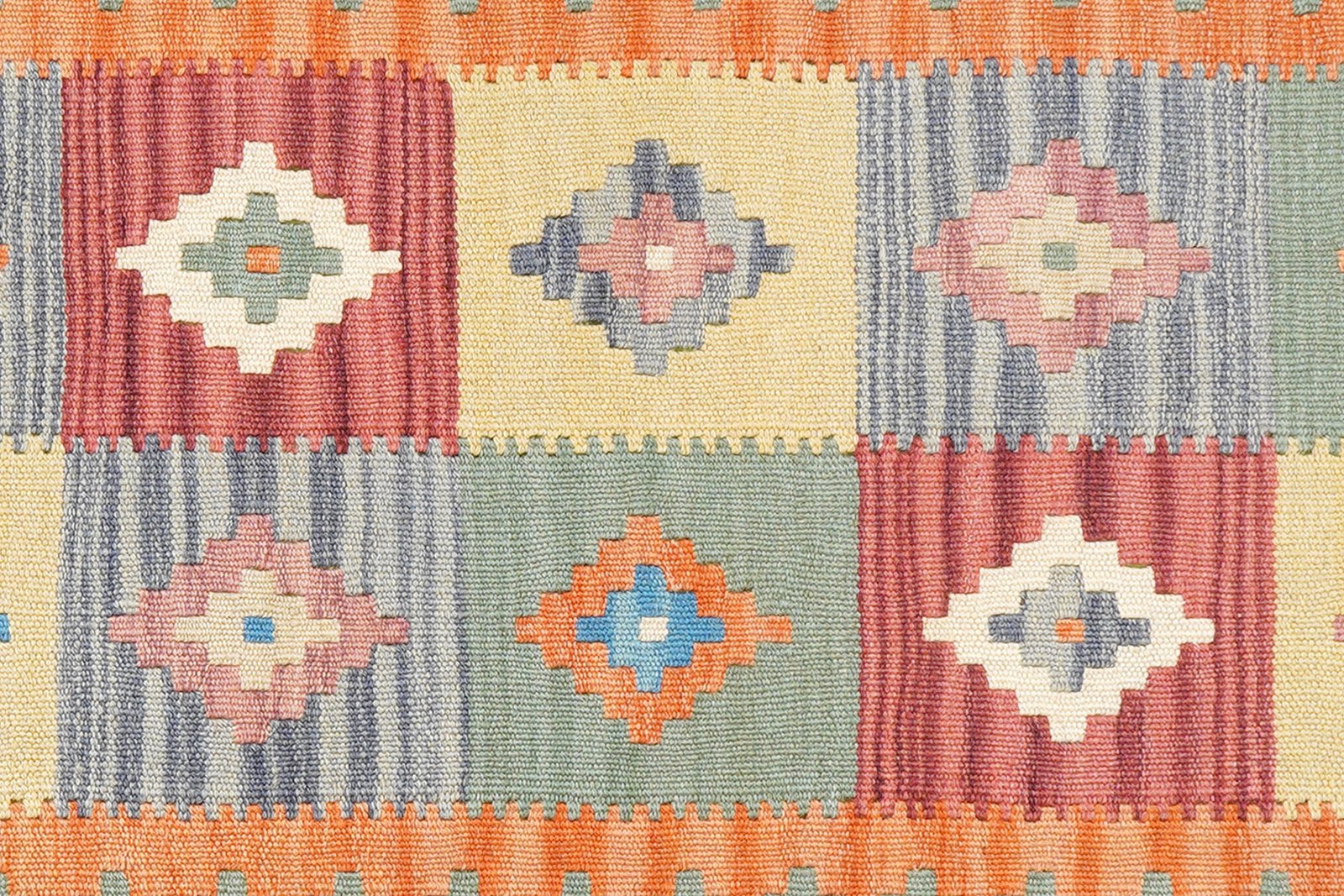 Kelim Gashgai — Handmade, 62x197 cm, Orange, 100% Virgin Wool | View 5