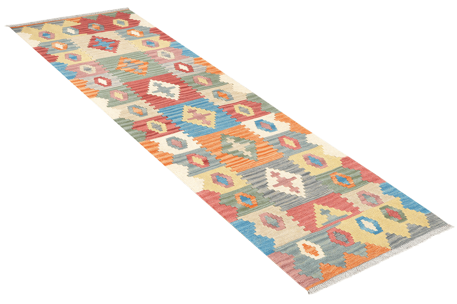 Kelim Gashgai — Handmade, 64x203 cm, Multicolor, 100% Virgin Wool | View 4