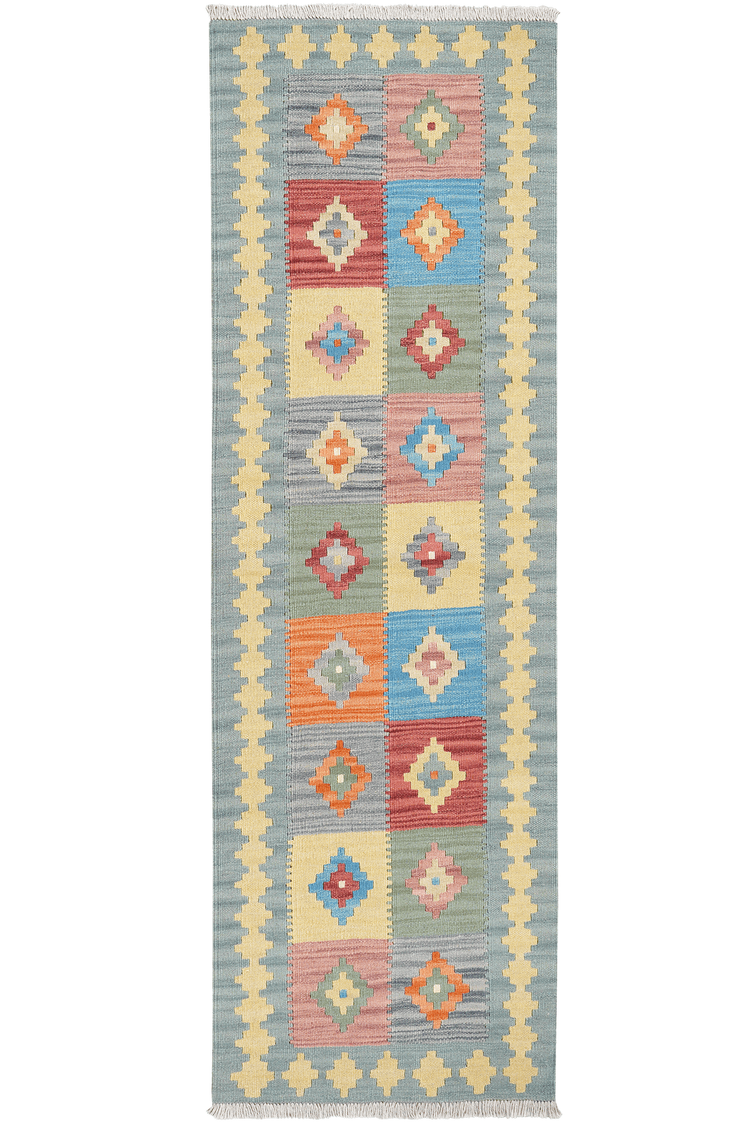 Kelim Gashgai — Handmade, 62x198 cm, Multicolor, 100% Virgin Wool | Main view