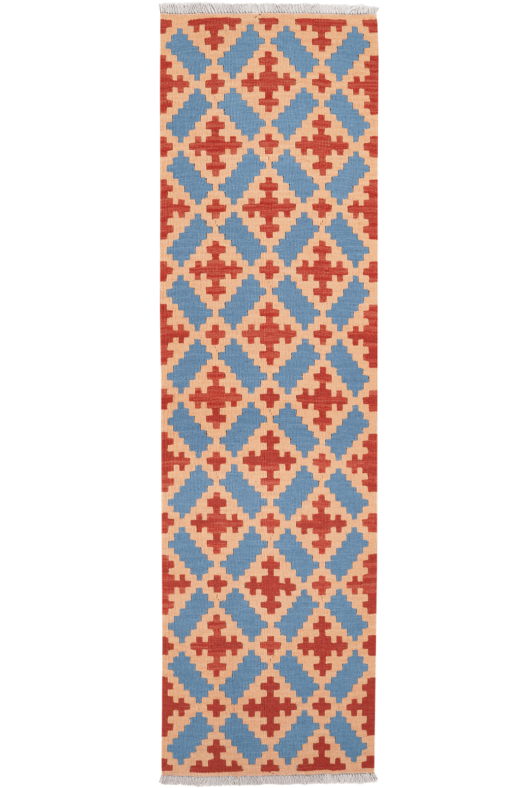 Kelim Gashgai — Handmade, 56x198 cm, Blue, 100% Virgin Wool | Main view