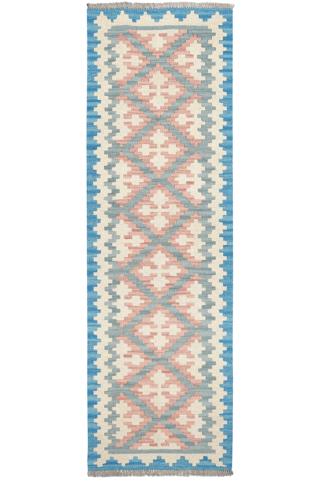Kelim Gashgai — Handmade, 59x189 cm, Grey, 100% Virgin Wool | Main view