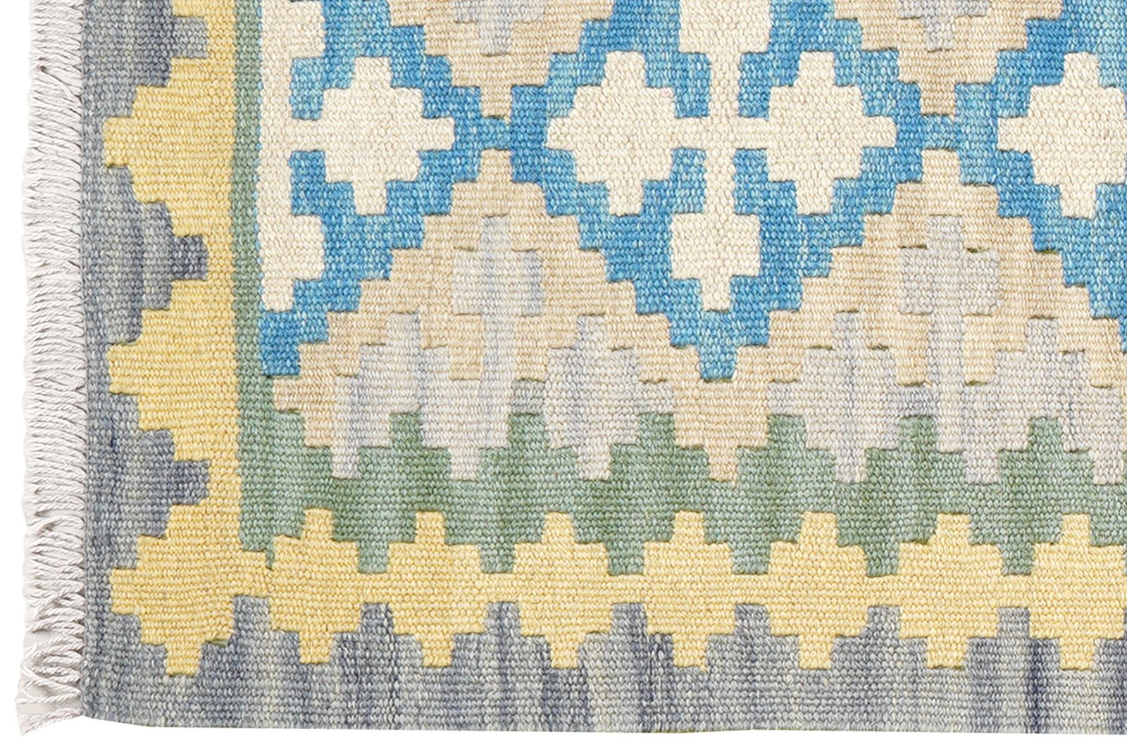 Kelim Gashgai — Handmade, 60x197 cm, Blue, 100% Virgin Wool | View 3
