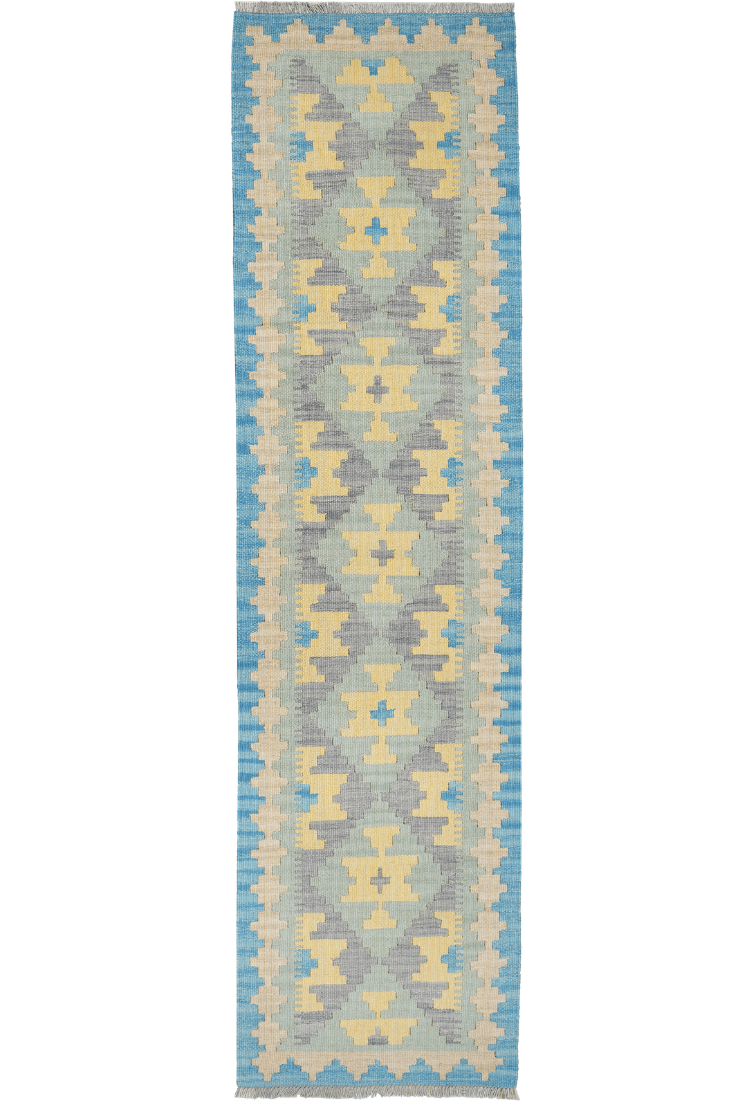 Kelim Gashgai — Handmade, 62x241 cm, Green, 100% Virgin Wool | Main view
