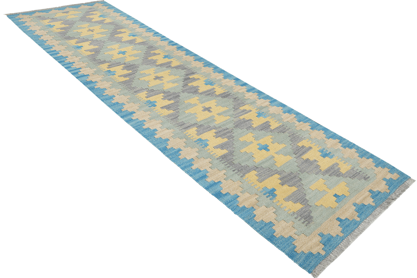 Kelim Gashgai — Handmade, 62x241 cm, Green, 100% Virgin Wool | View 4