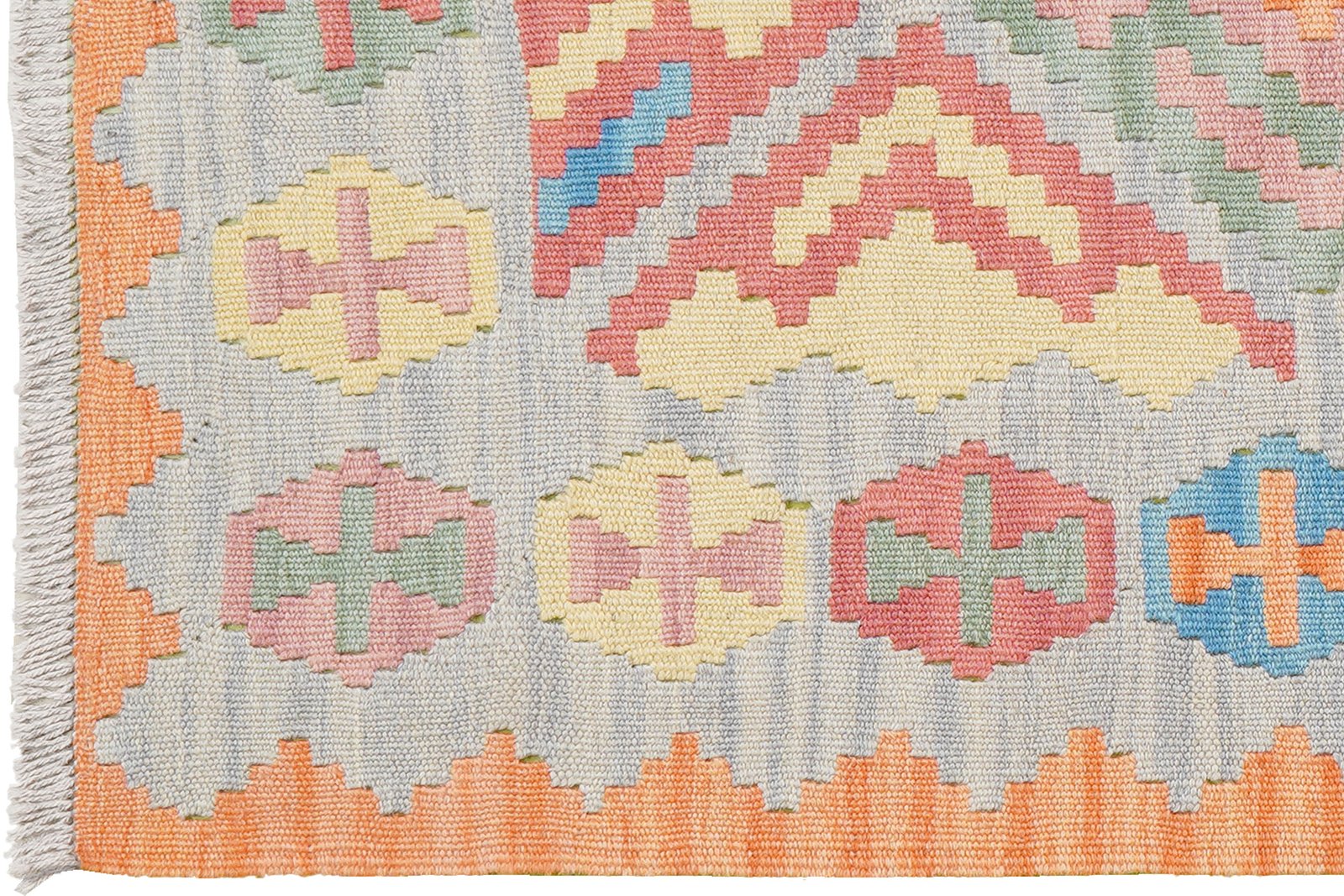 Kelim Gashgai — Handmade, 86x189 cm, Grey, 100% Virgin Wool | View 3