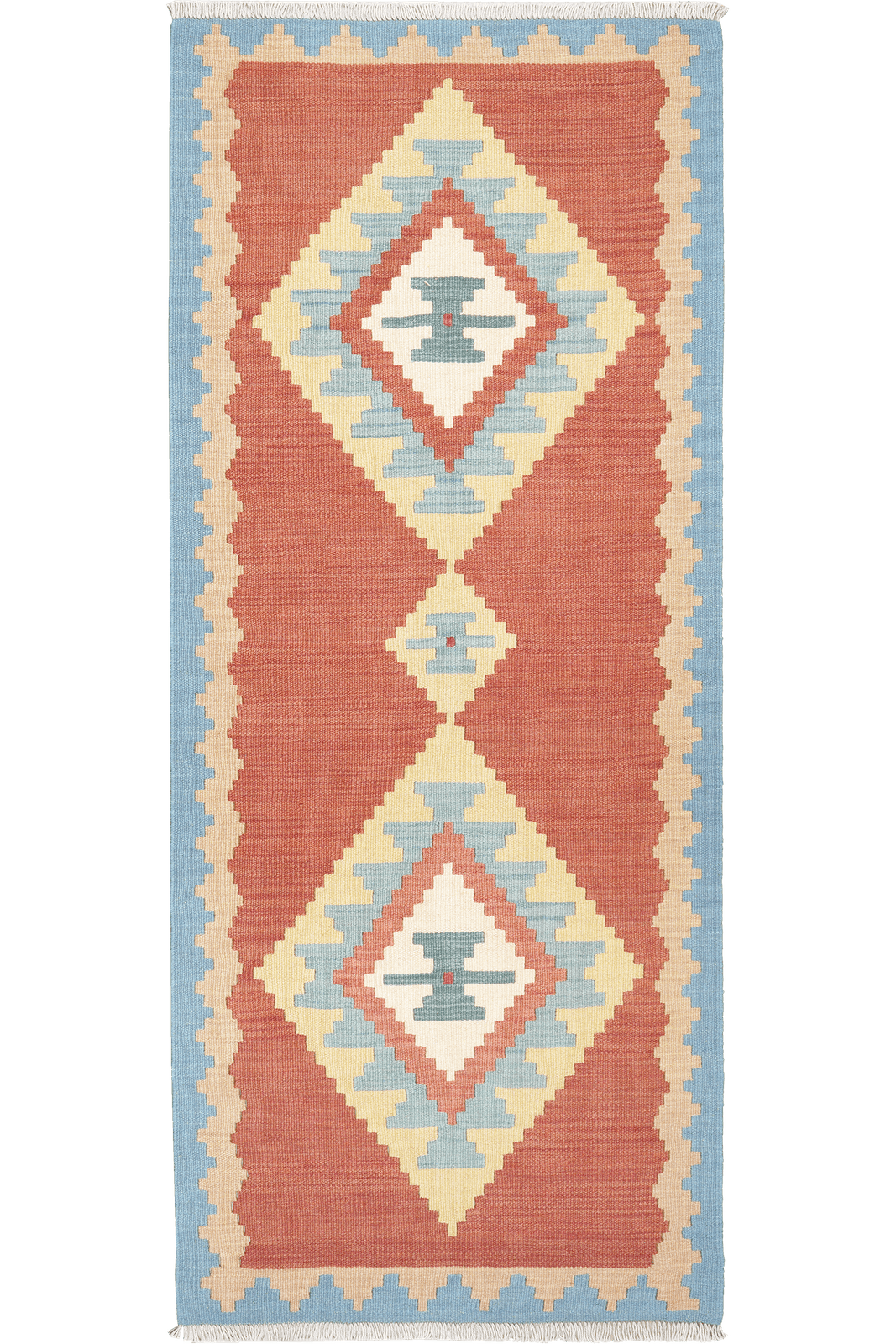 Kelim Gashgai — Handmade, 80x198 cm, Red, 100% Virgin Wool | Main view