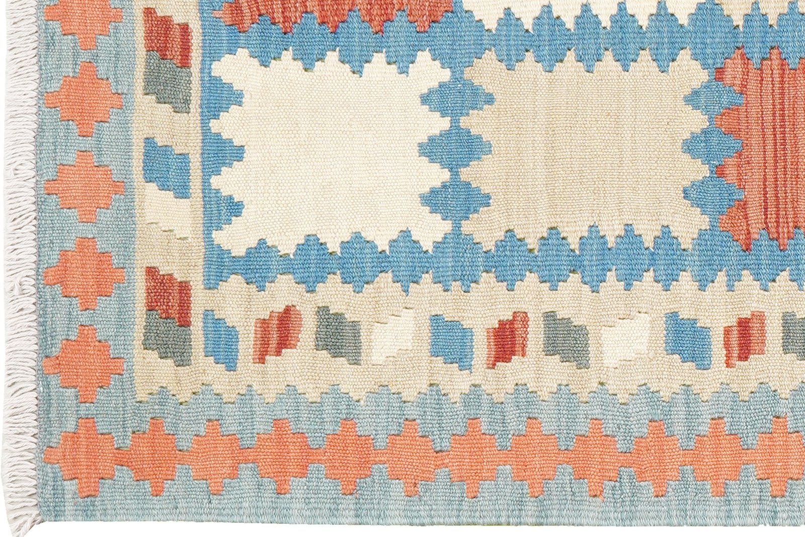 Kelim Gashgai — Handmade, 82x187 cm, Blue, 100% Virgin Wool | View 3