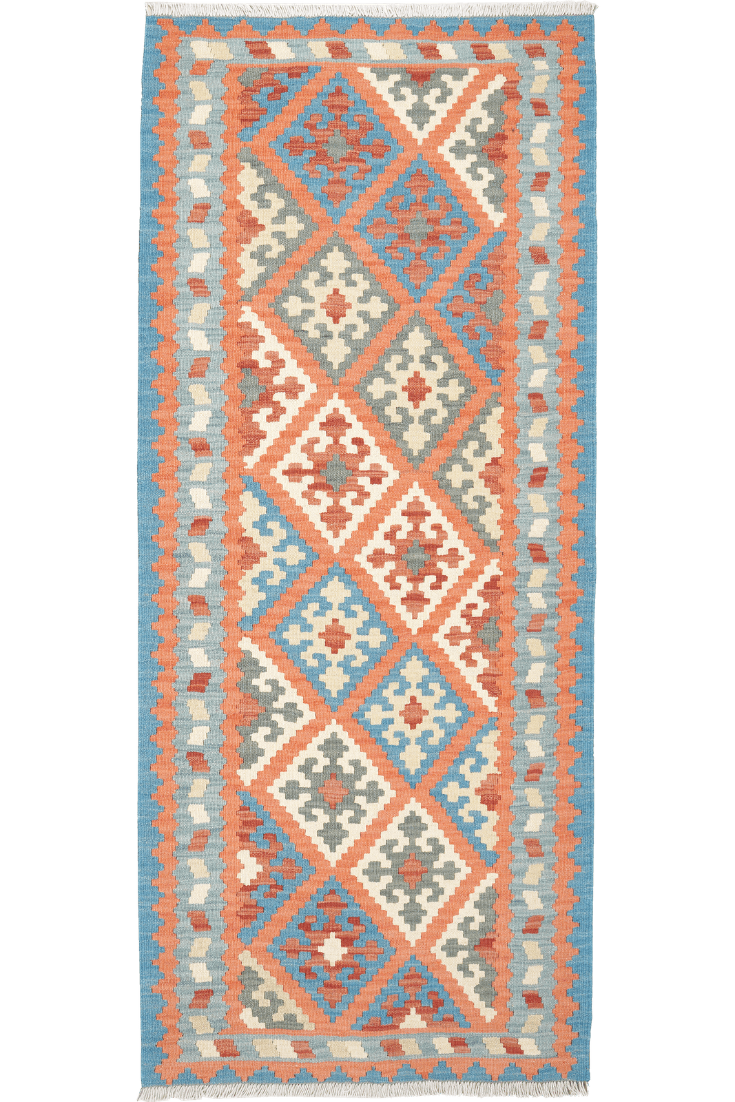 Kelim Gashgai — Handmade, 85x201 cm, Red, 100% Virgin Wool | Main view