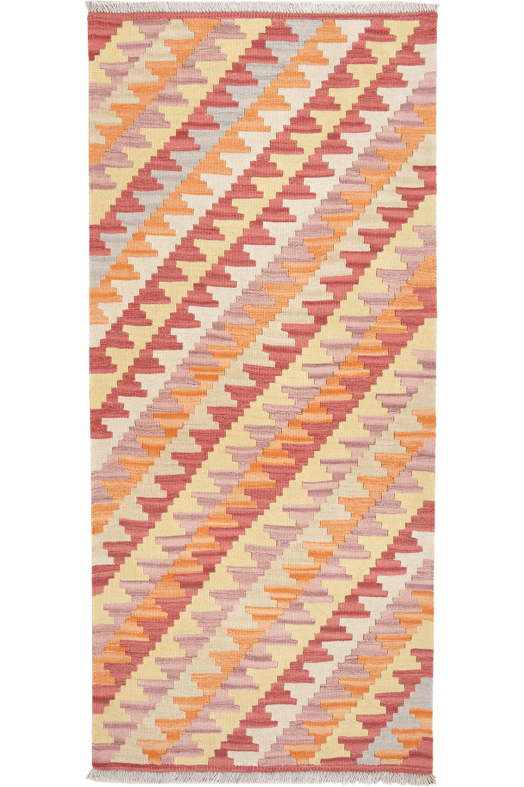 Kelim Gashgai — Handmade, 86x194 cm, Orange, 100% Virgin Wool | Main view